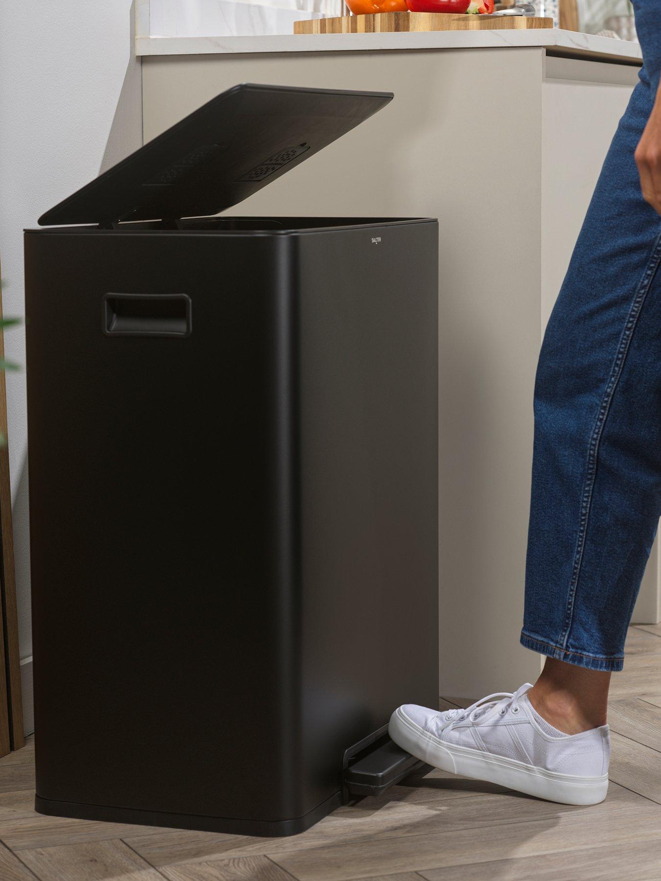Image 4 of 6 of Salter S.s. Dual Recycle Pedal Bin - Black