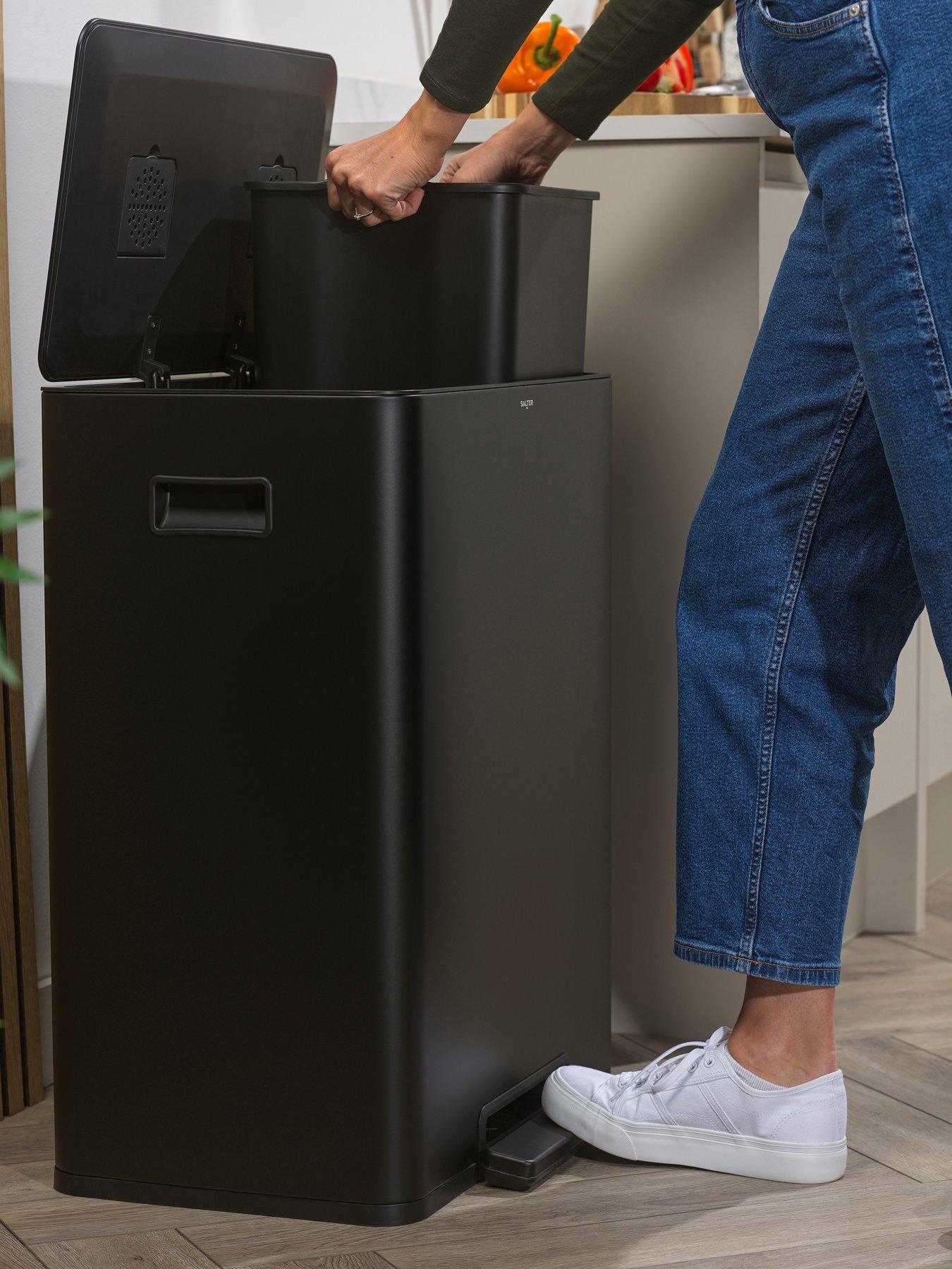 Image 5 of 6 of Salter S.s. Dual Recycle Pedal Bin - Black