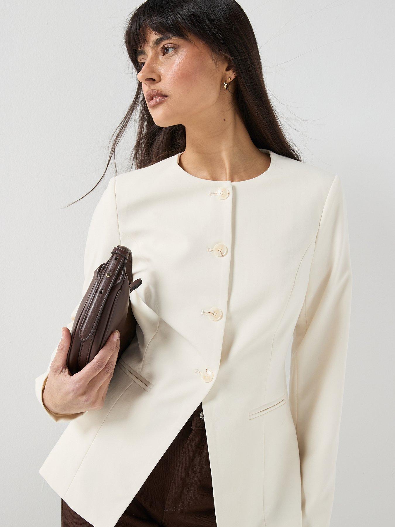 Vero Moda Vmdrea Long Sleeve Fitted Blazer - Grey