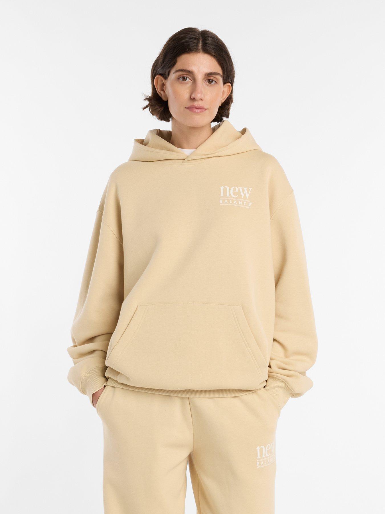 New Balance Womens Reimagined Fleece Long Length Hoodie - Beige