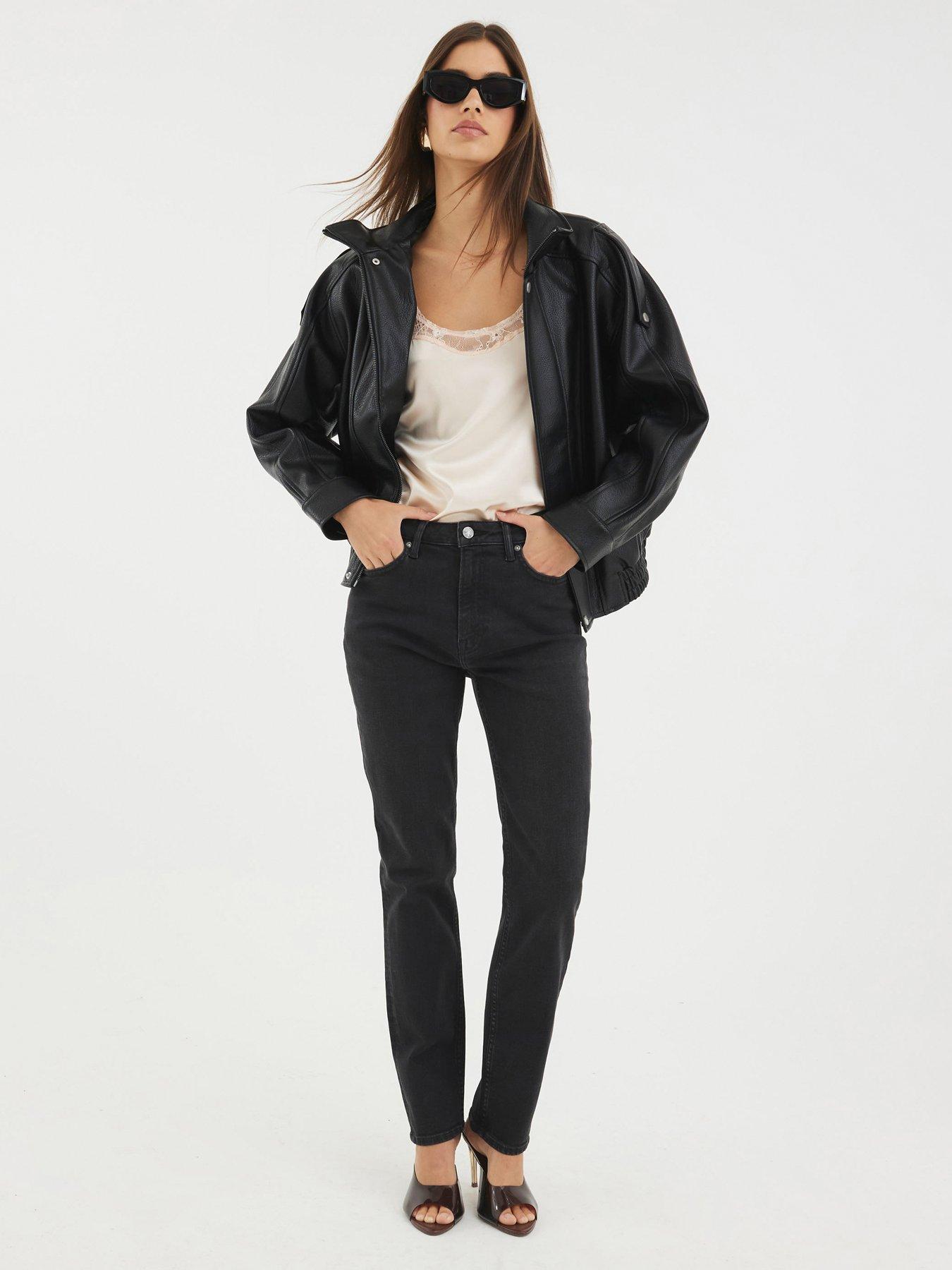 Image 1 of 4 of River Island High Rise Ankle Slim Taurus - Black