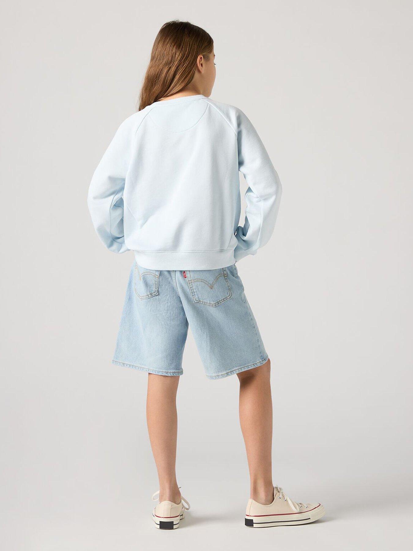 Image 2 of 6 of Levi's Girls 94 Baggy Shorts - Blue