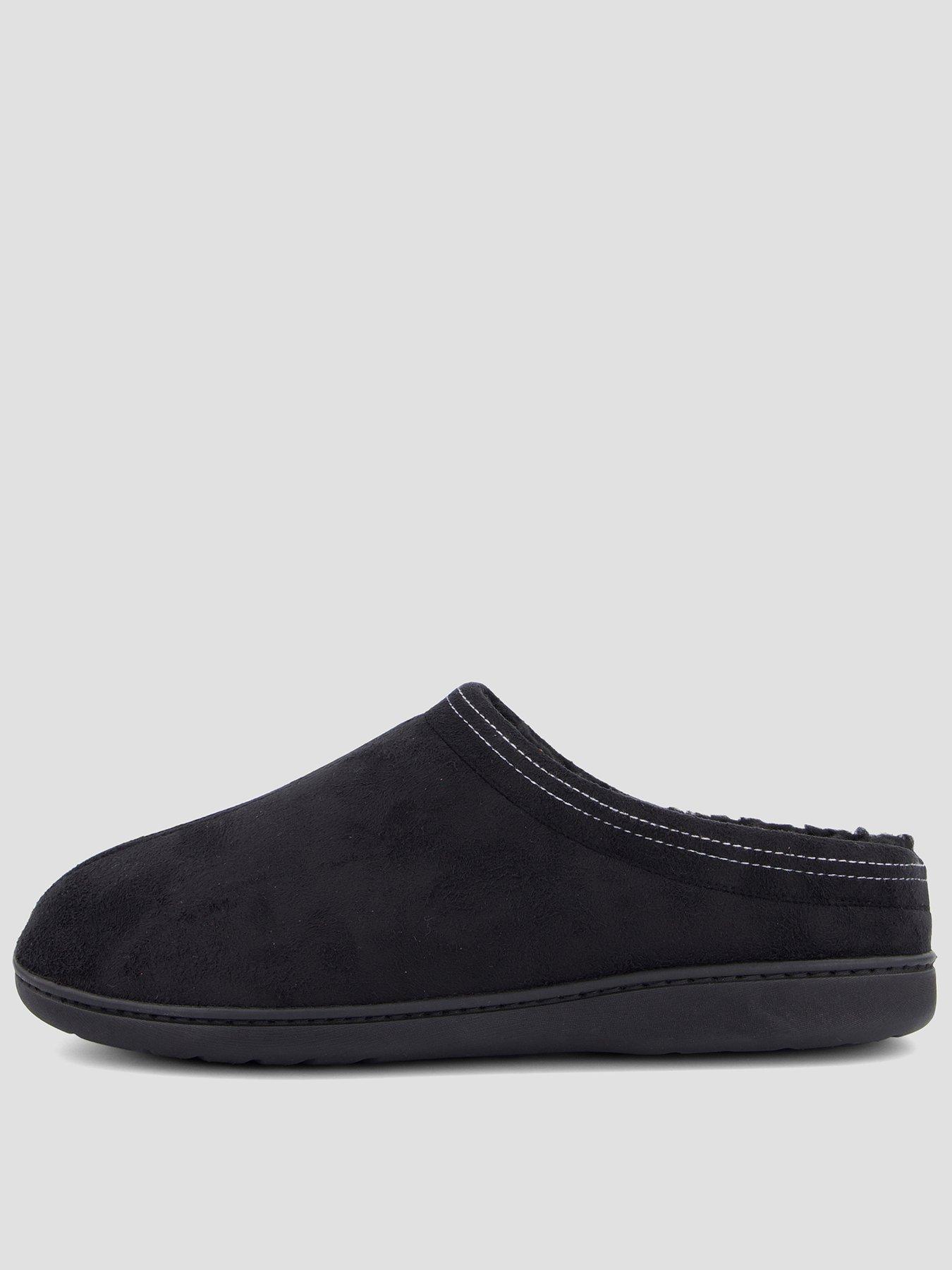 The Very Collection Fleece Lined Mule Slipper - Black