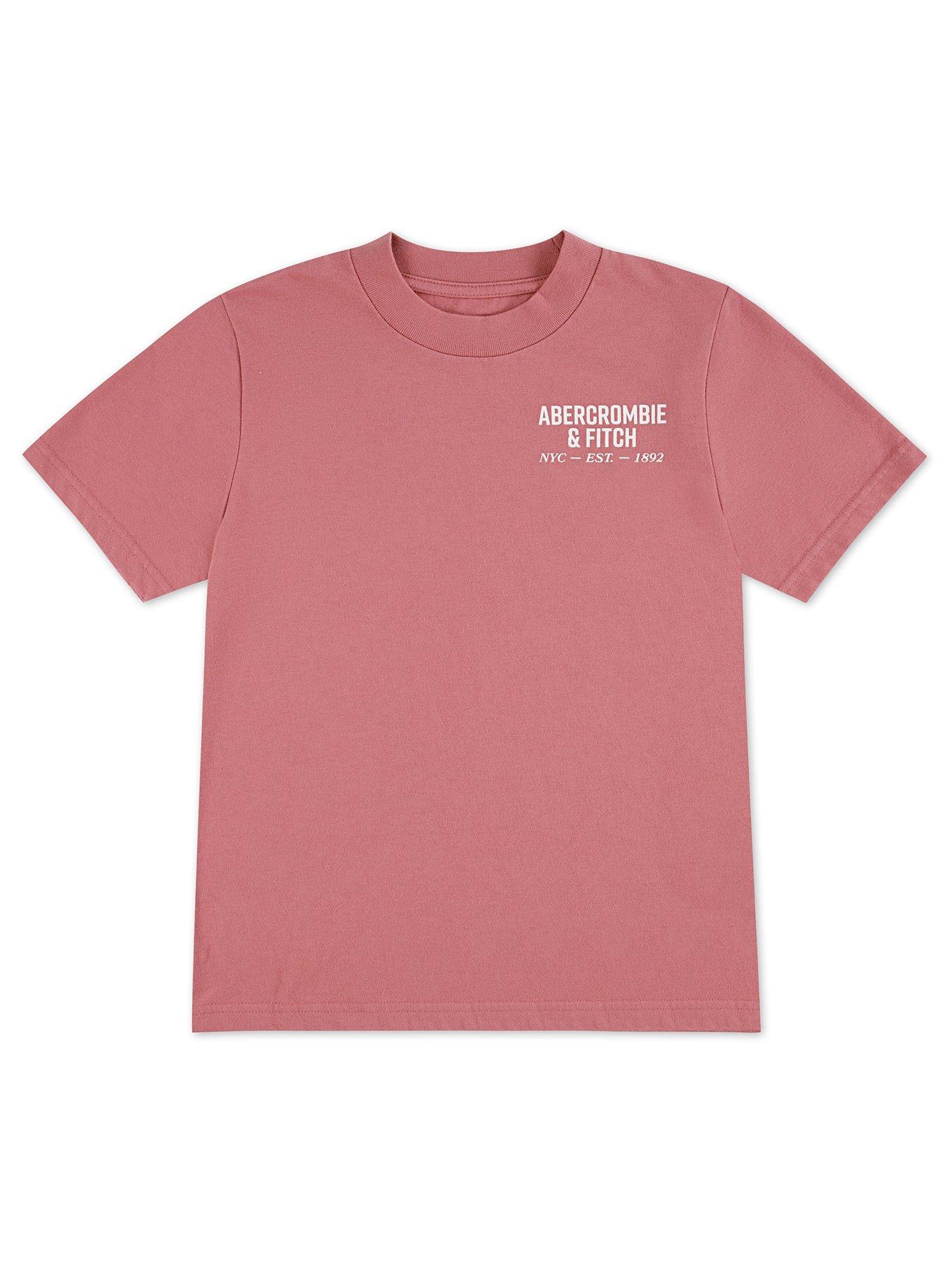 Abercrombie & Fitch Boys Nyc Est 1892 Logo Short Sleeve T-Shirt - Pink