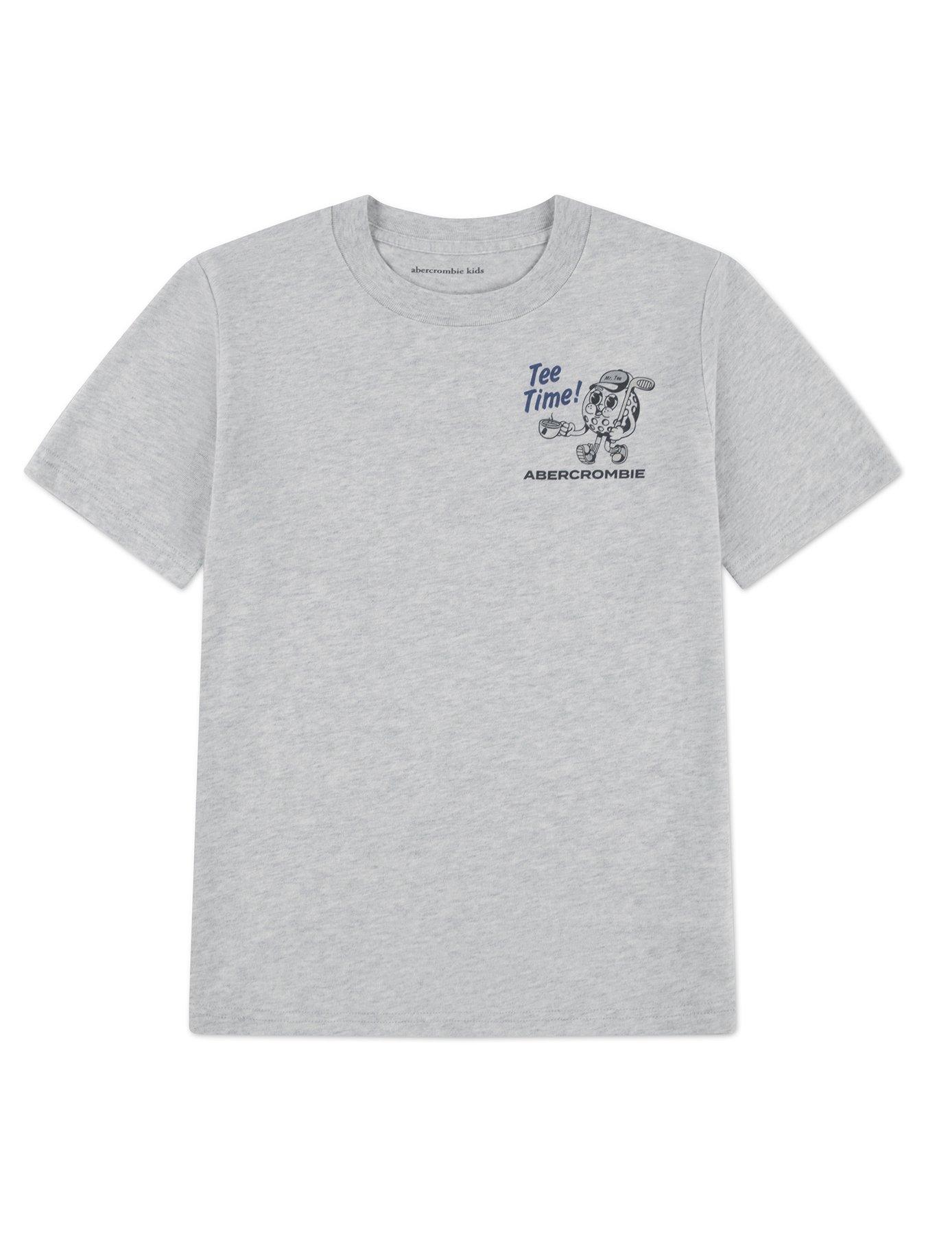 Abercrombie & Fitch Boys Tee Time Short Sleeve T-Shirt, Grey, Size 5-6 Years