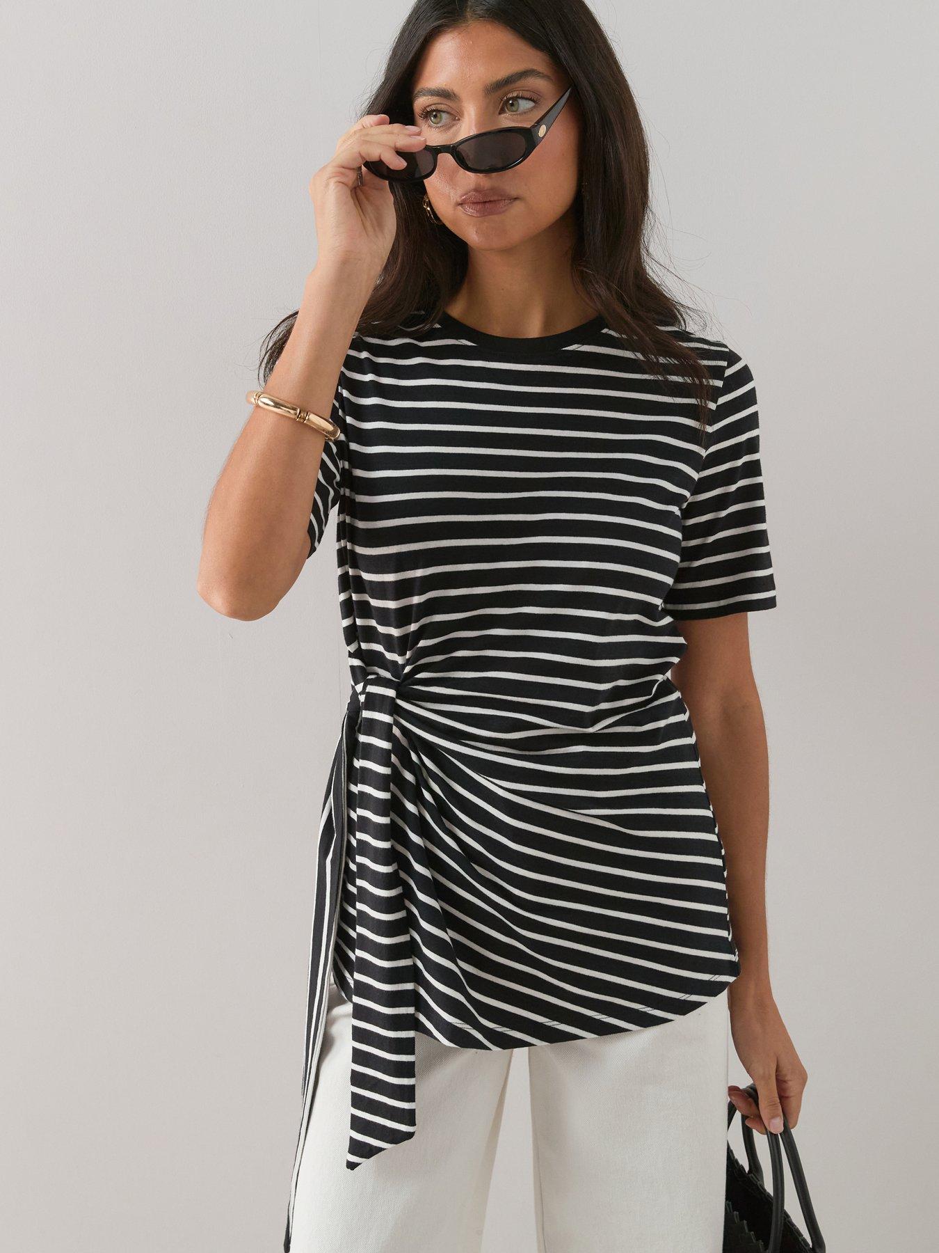 The Very Collection Women's Knot Front Stripe Top - Multi