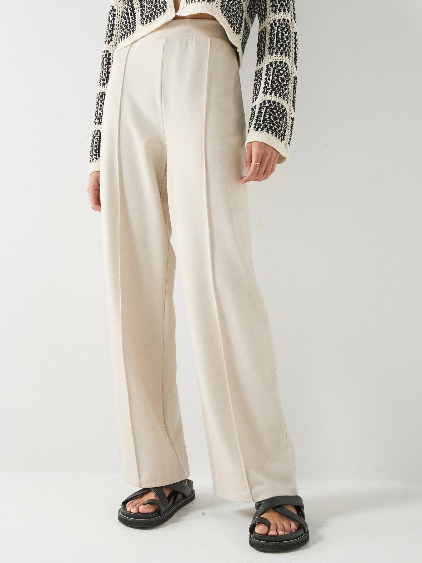 Only Atlas Wide Leg Trousers - Cream