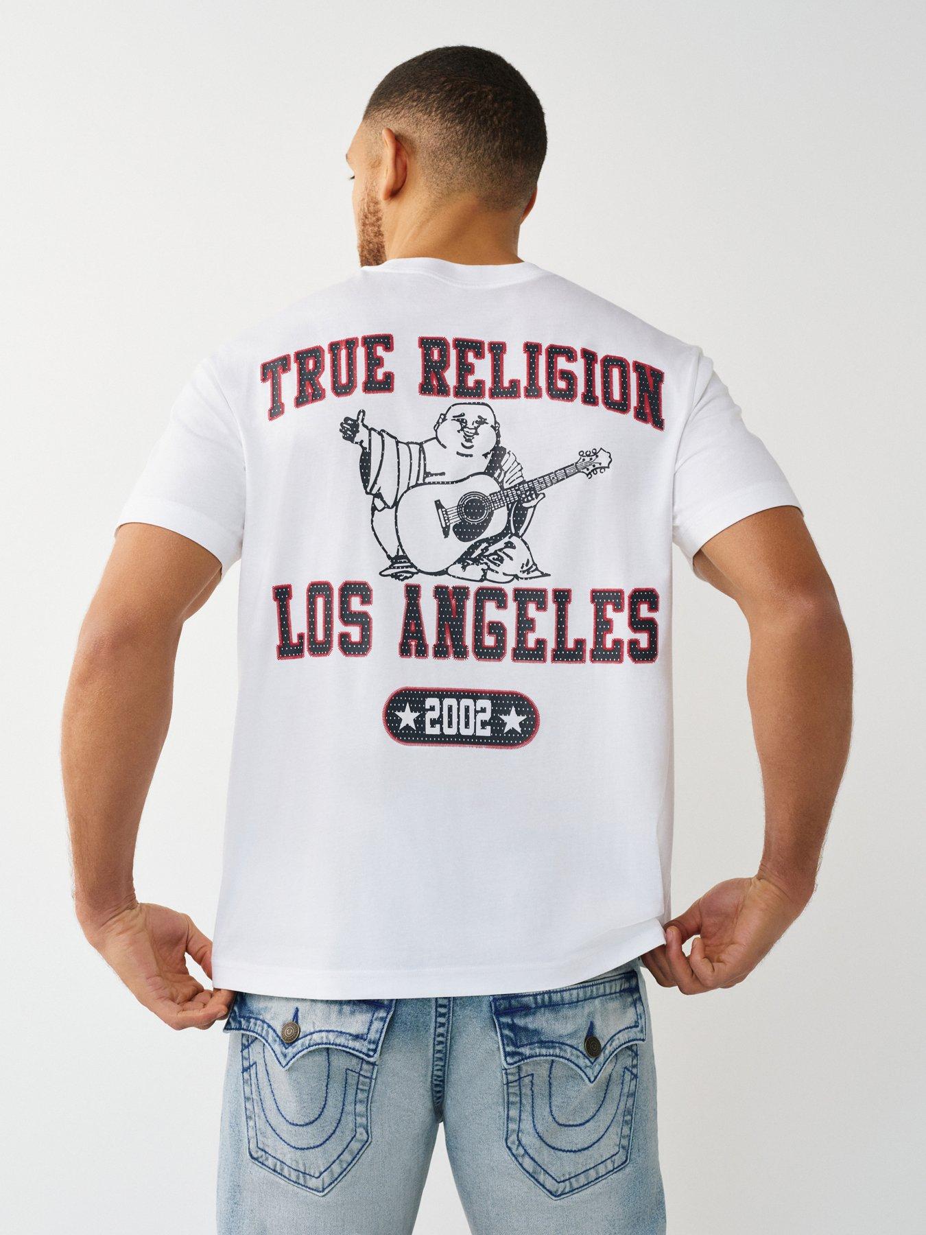 True Religion Mesh Buddha Back Graphic T-Shirt - White