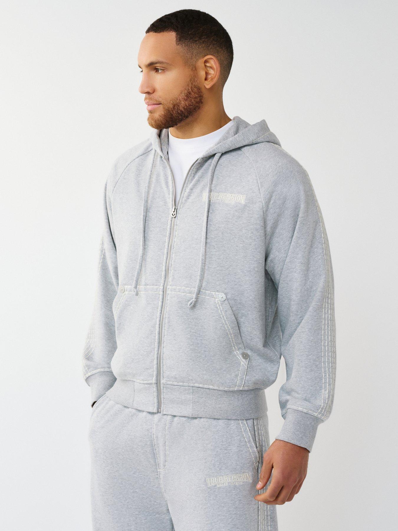 TRUE RELIGION Buddha Back Graphic Hoodie - Grey