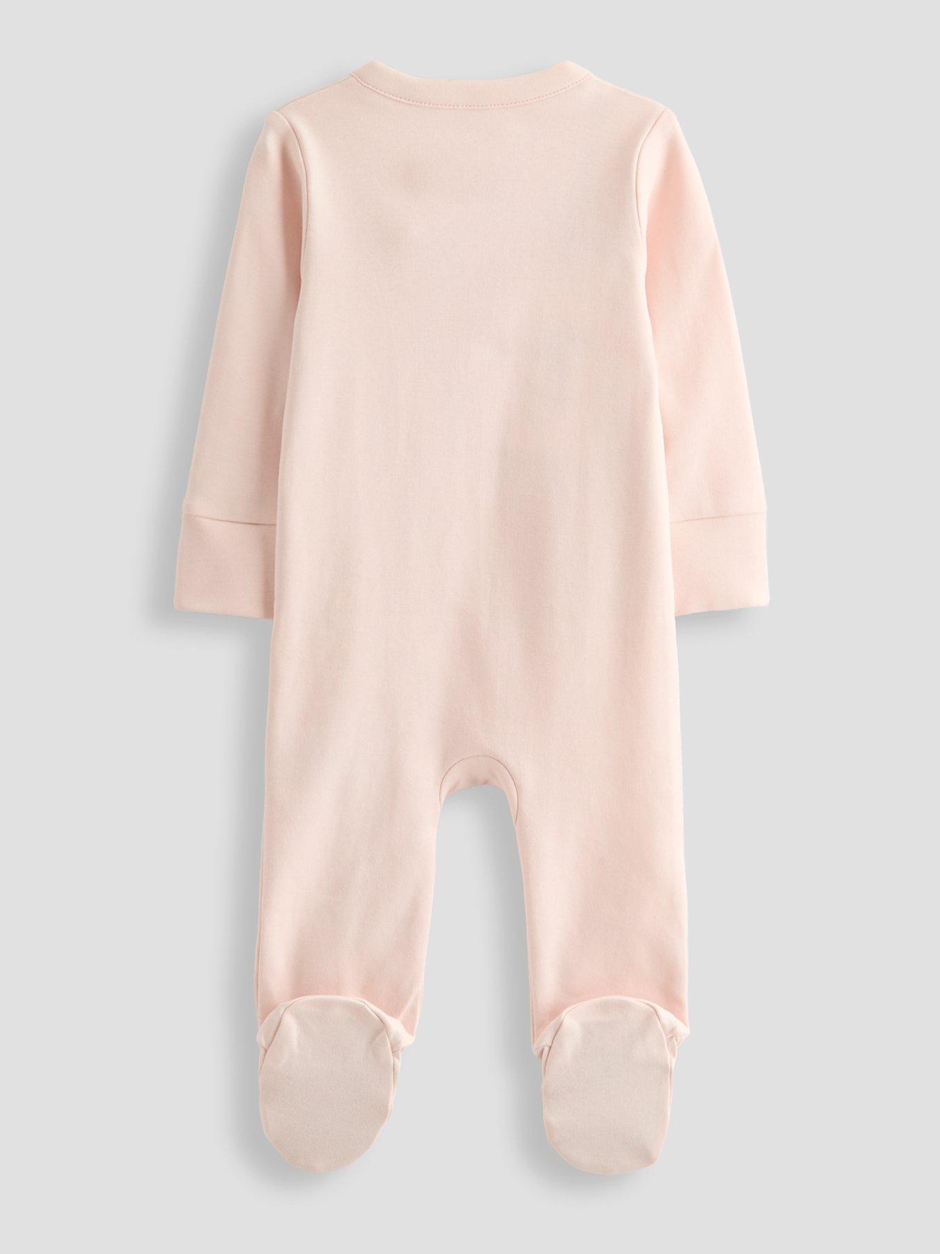 Image 2 of 5 of The Very Collection Baby Girl Ditsy Bow Applique Sleepsuit (0-3 months - 18-24 months) - Pink