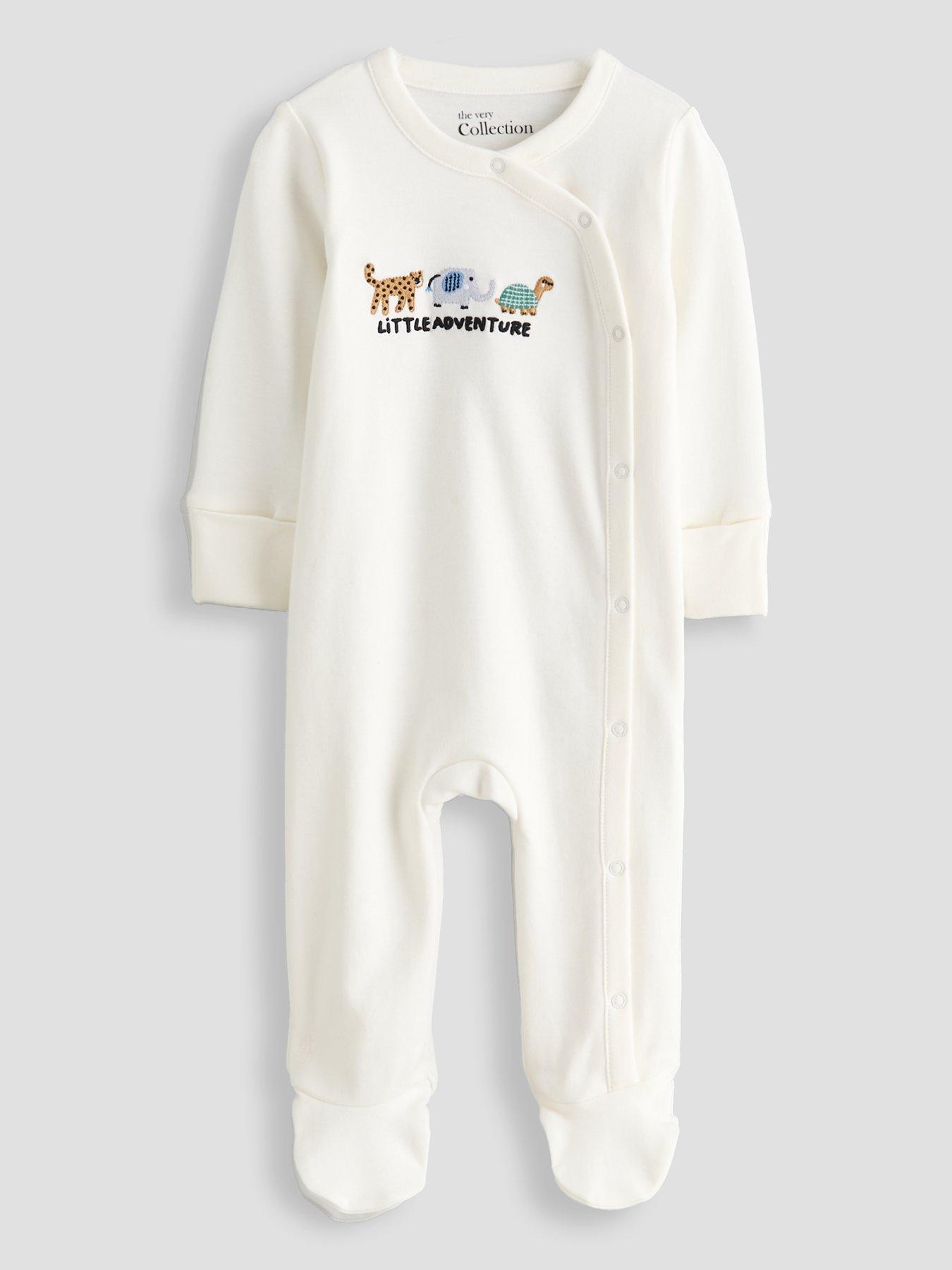 Image 1 of 5 of The Very Collection Unisex Embroidered Little Adventure Sleepsuit (0-3 months - 18-24 months)