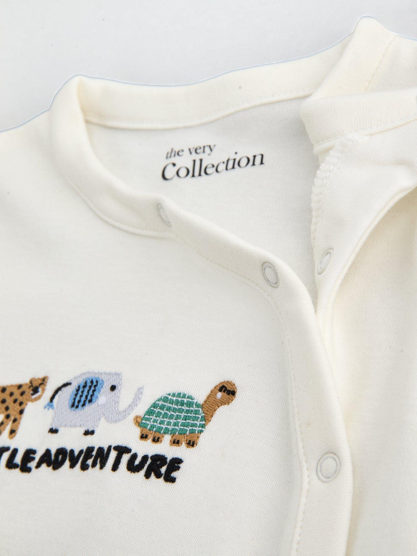 Image 3 of 5 of The Very Collection Unisex Embroidered Little Adventure Sleepsuit (0-3 months - 18-24 months)