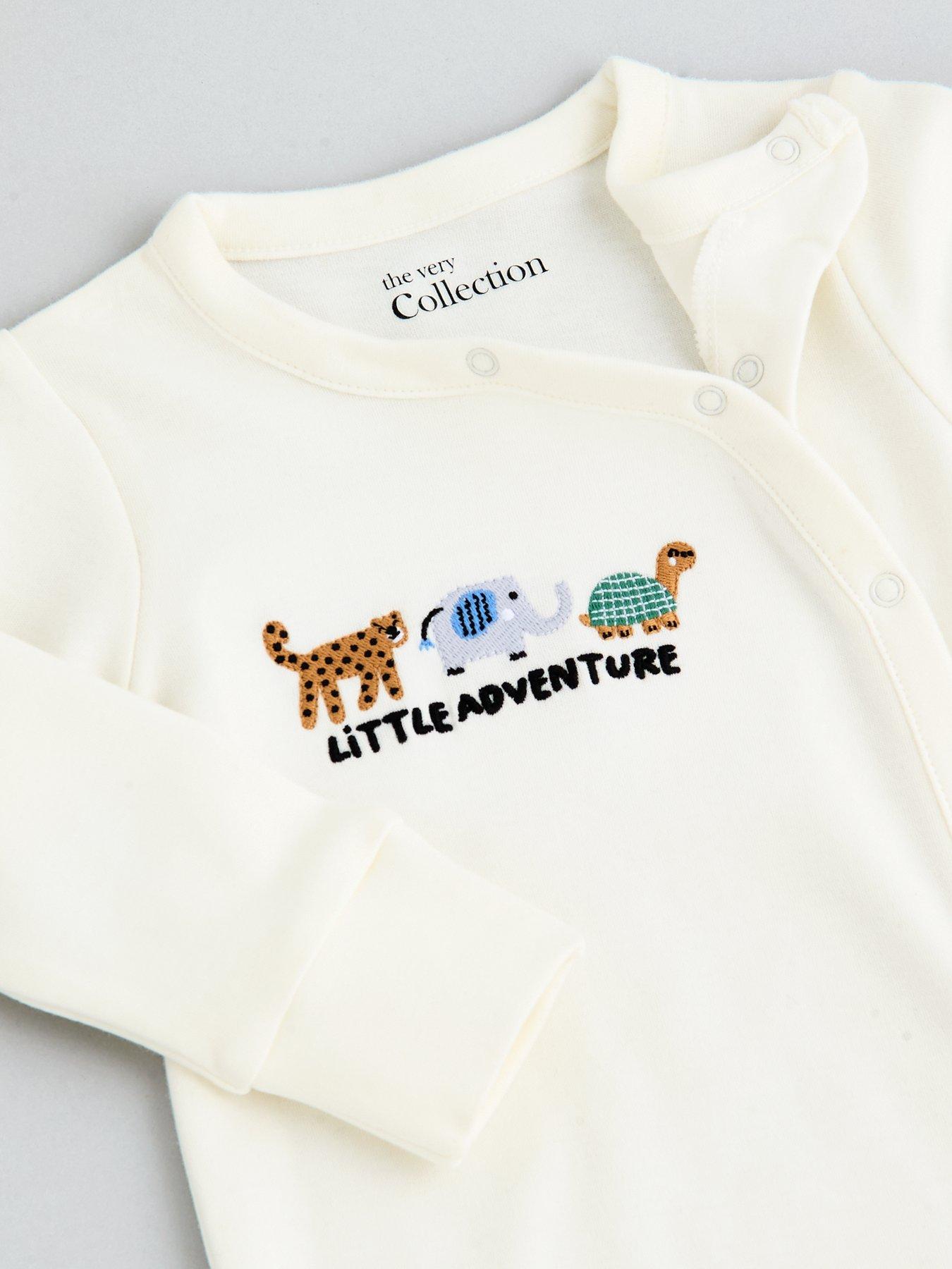 Image 5 of 5 of The Very Collection Unisex Embroidered Little Adventure Sleepsuit (0-3 months - 18-24 months)