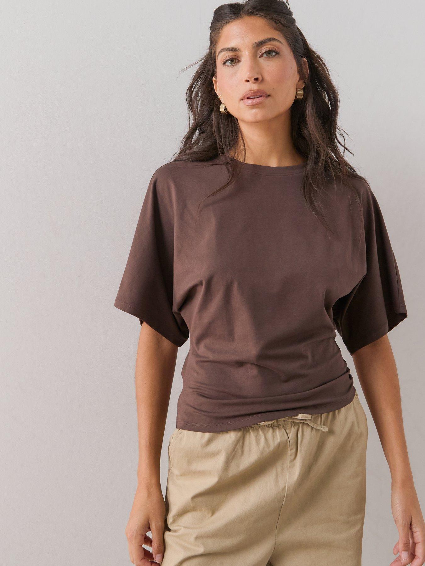 Image 5 of 7 of The Very Collection Batwing Boxy Tee - Brown