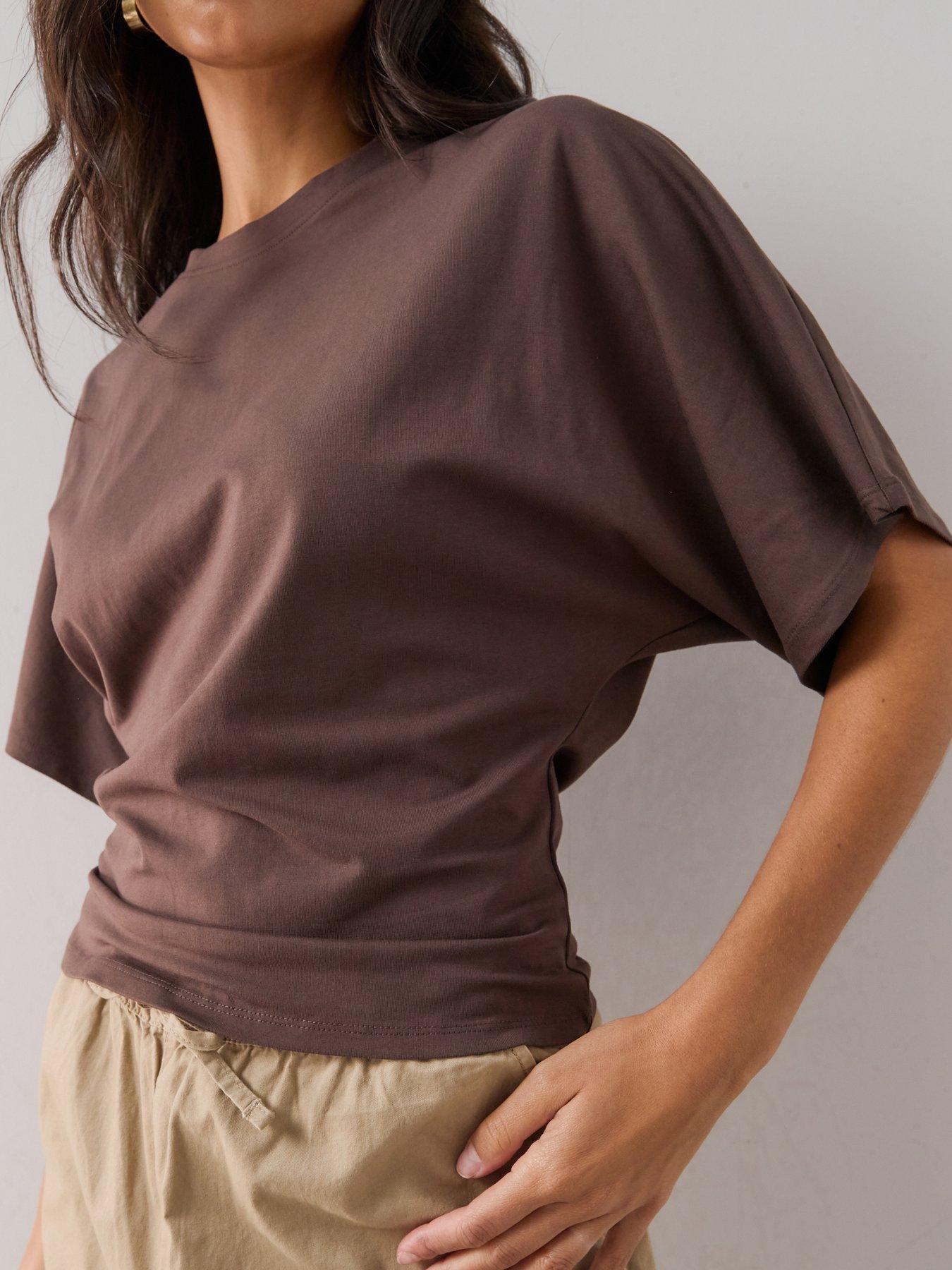 Image 6 of 7 of The Very Collection Batwing Boxy Tee - Brown