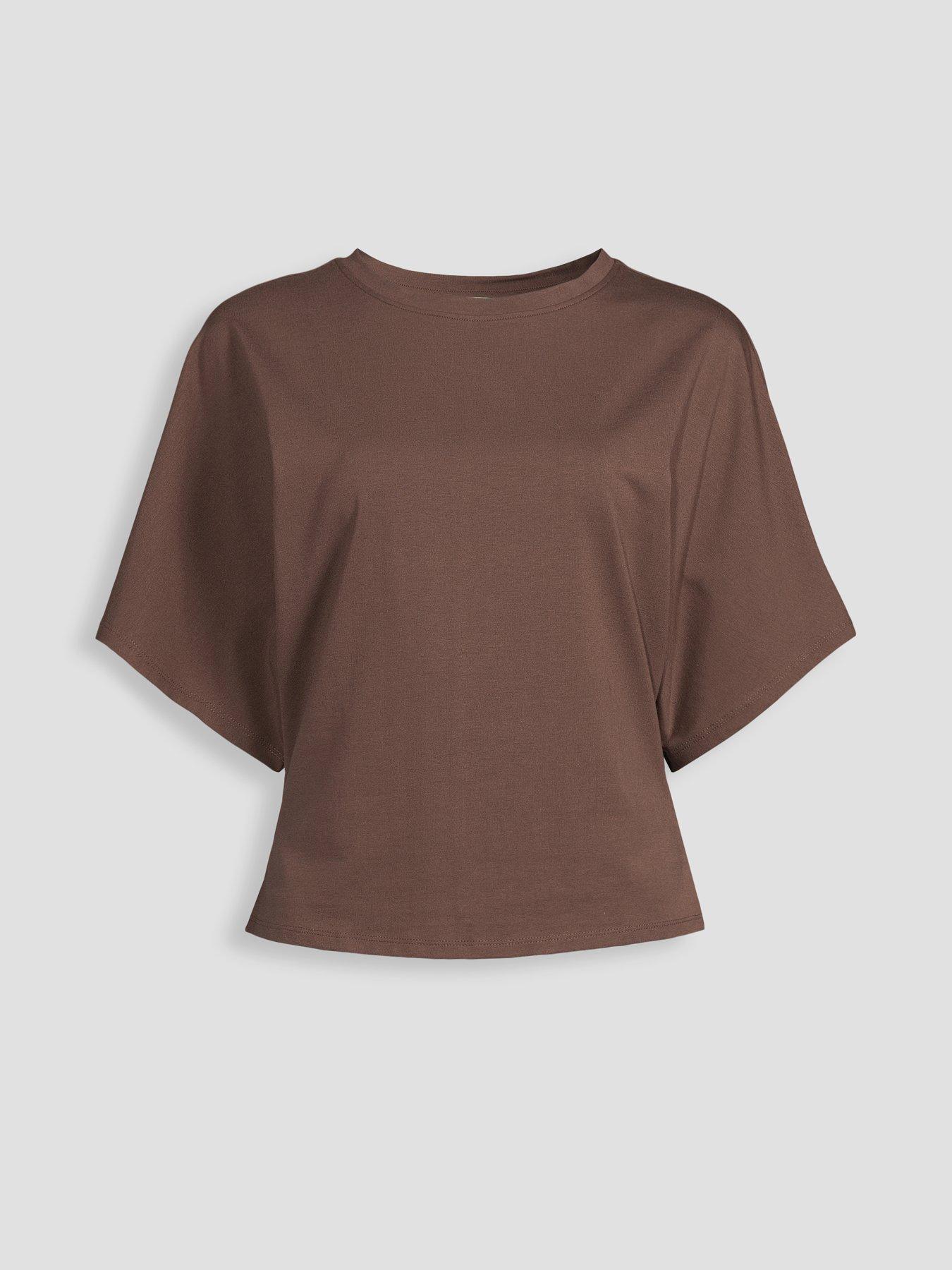 Image 7 of 7 of The Very Collection Batwing Boxy Tee - Brown