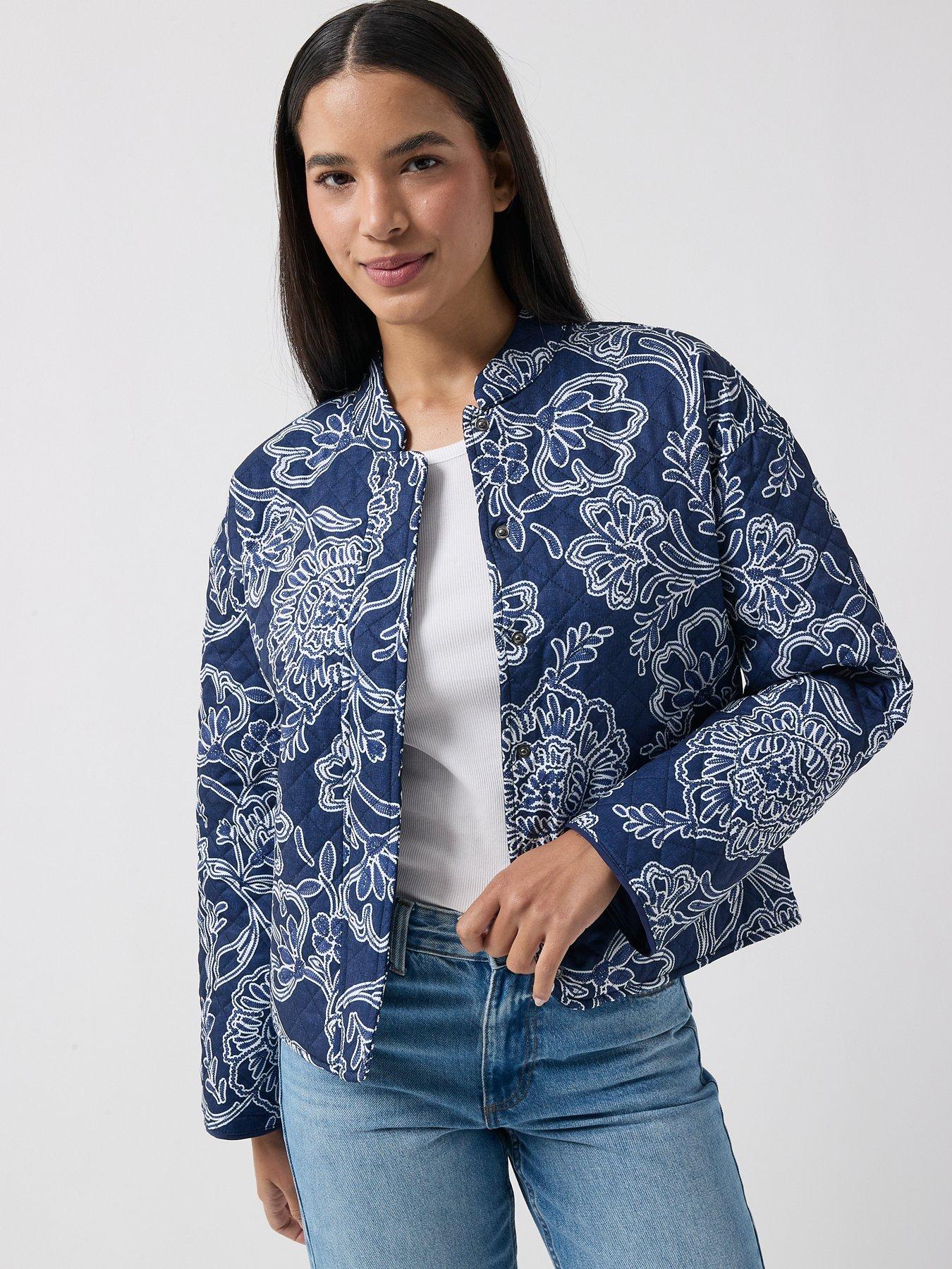 Jdy Jdyfia Quilted Shacket - Blue