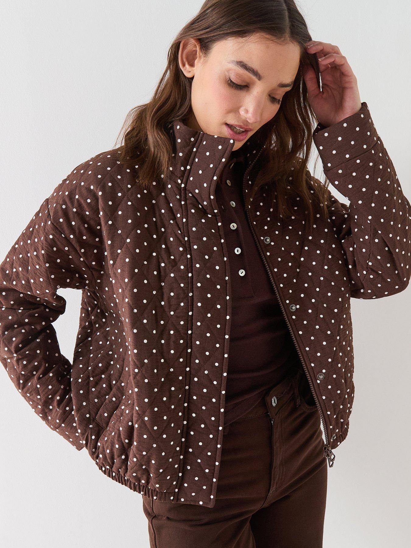 PIECES Pcfamilla Quilted Bomber Jacket - Brown