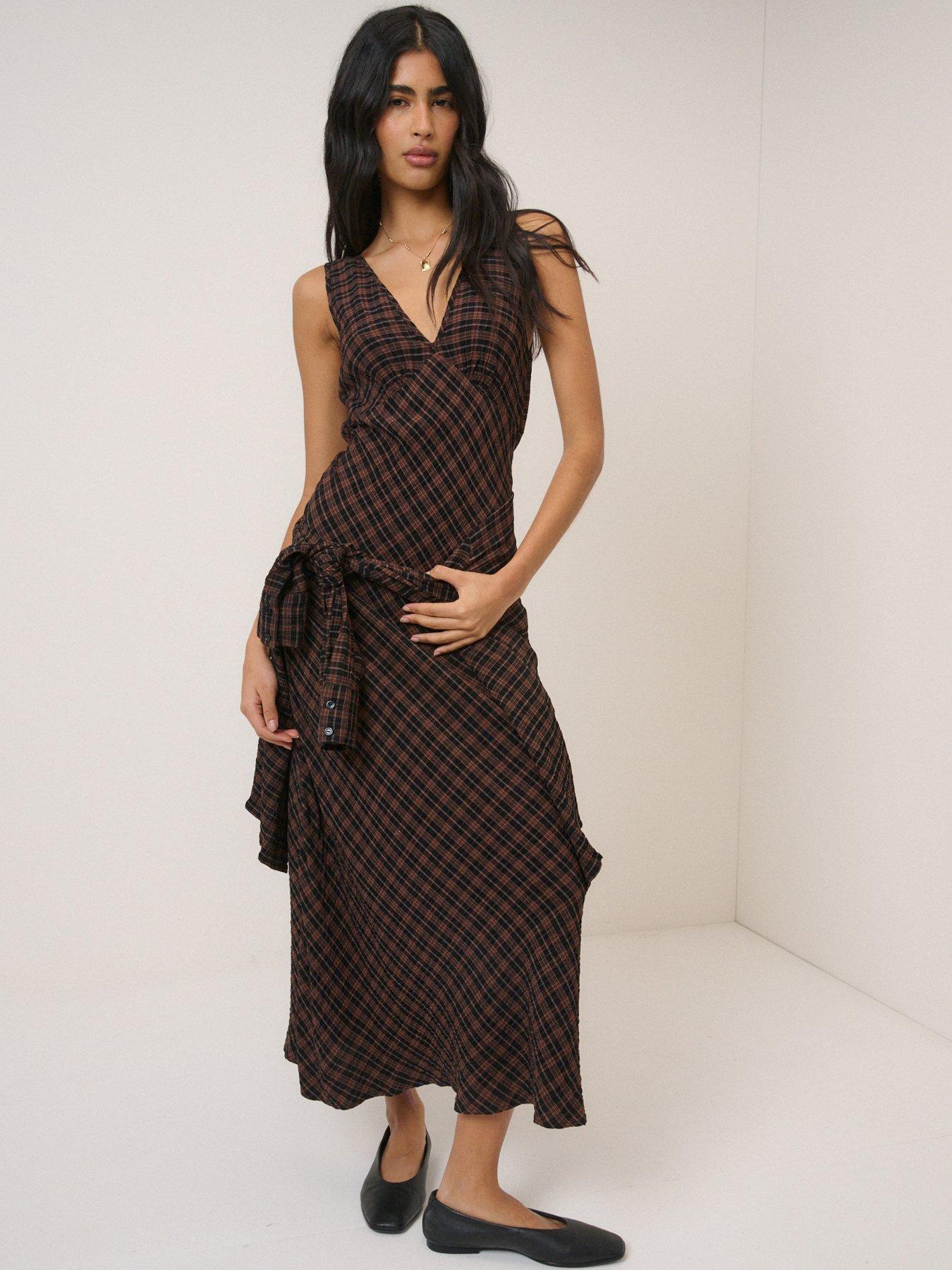 Image 1 of 5 of Nobodys Child Harmony Midi Dress - Brown