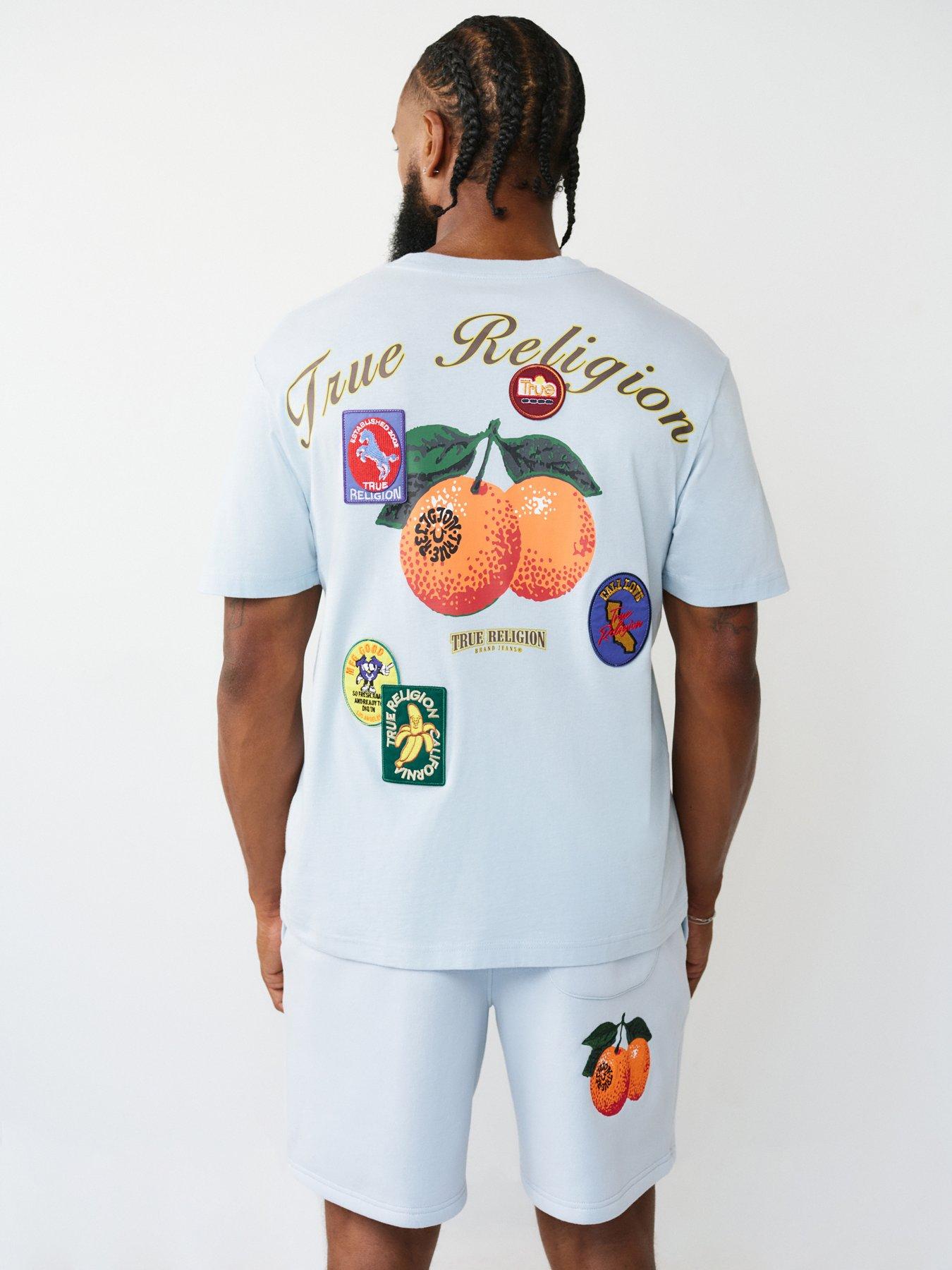 True Religion Orchard Stamp Back Graphic T-Shirt - Light Blue