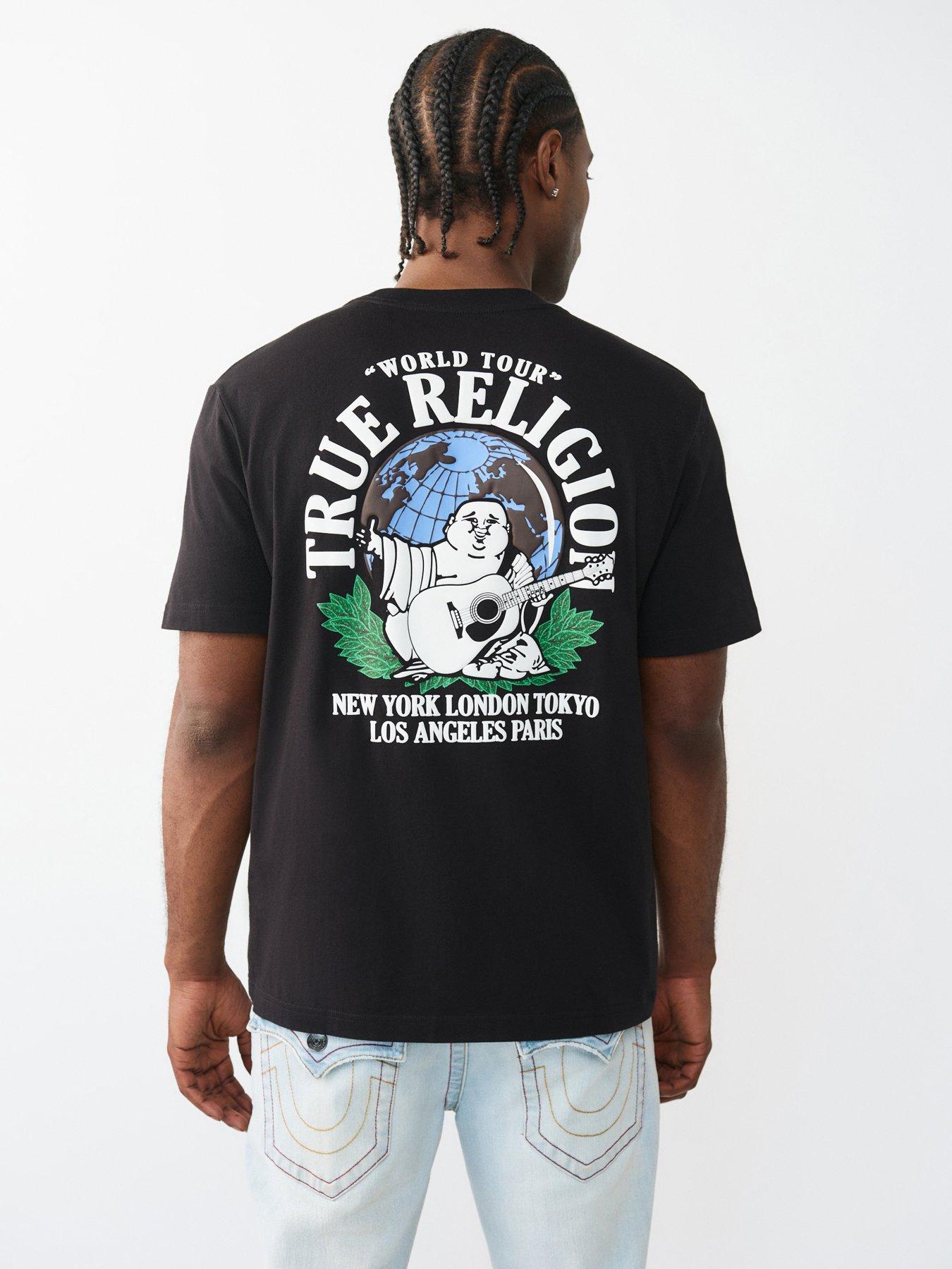 TRUE RELIGION Earth Buddha Back Graphic T-Shirt - Black