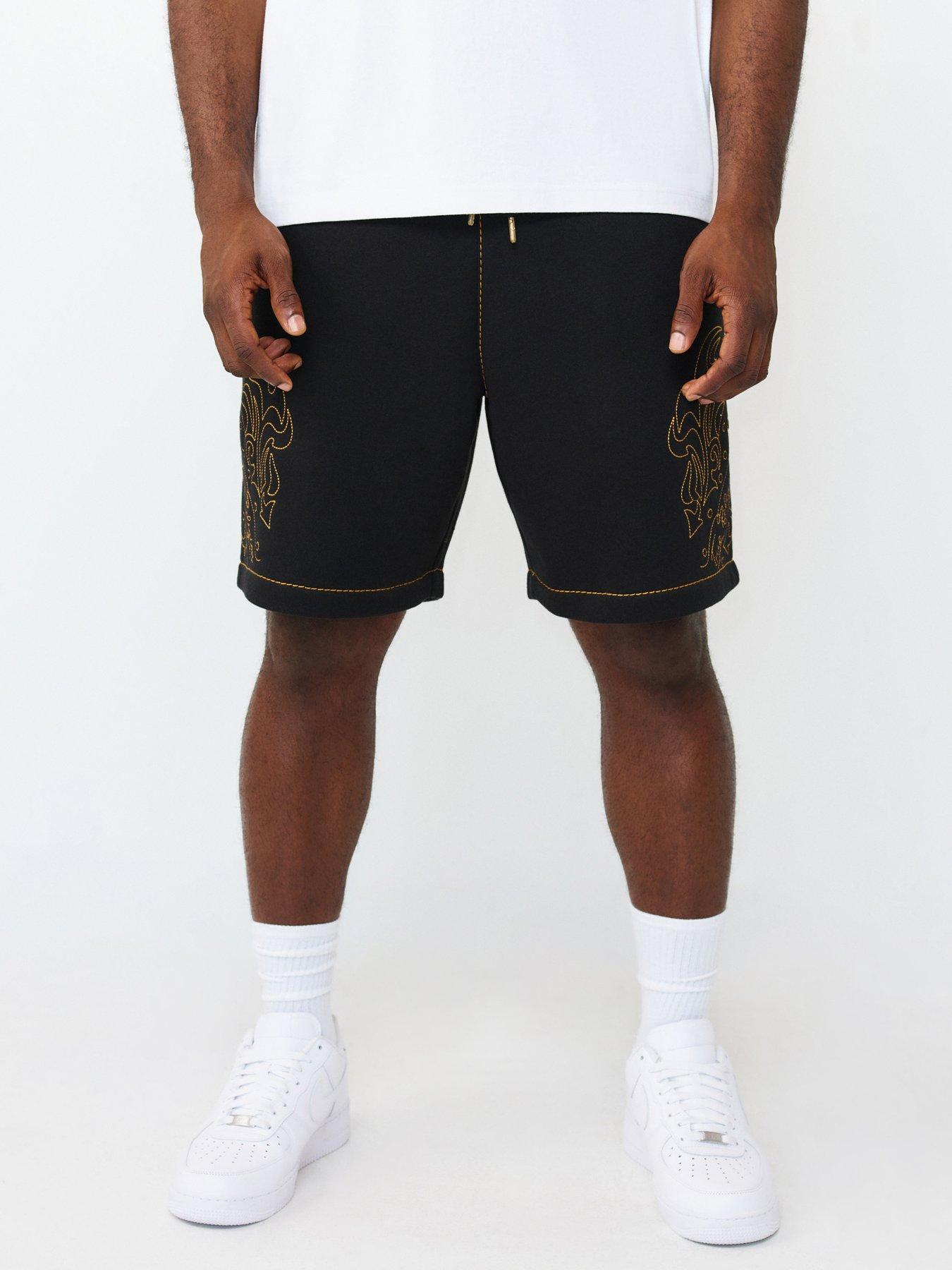TRUE RELIGION Rodeo Big T Sweat Shorts - Black