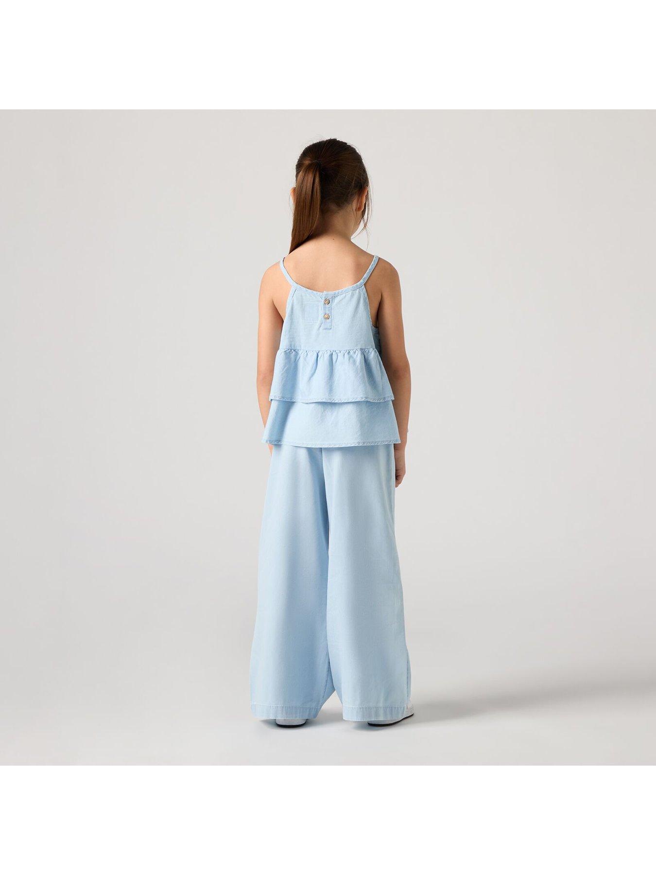 Image 5 of 6 of Levi's Girls Tiered Tank Top And Pant Set - Blue