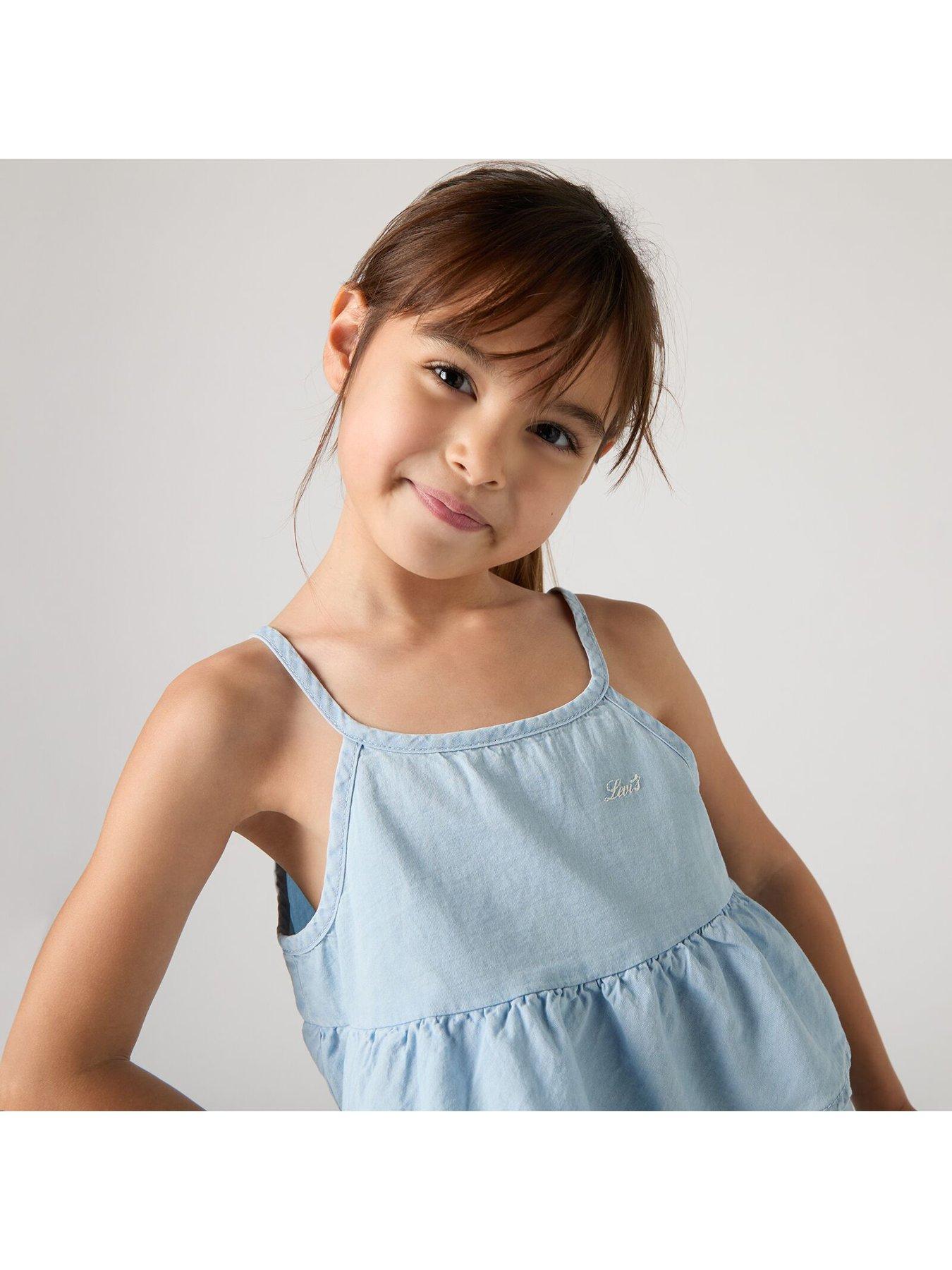 Image 6 of 6 of Levi's Girls Tiered Tank Top And Pant Set - Blue
