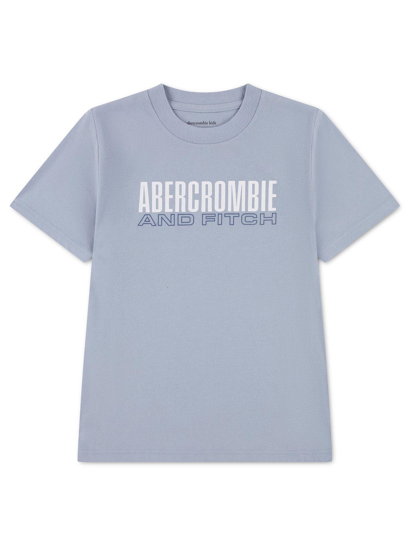 Abercrombie & Fitch Boys Brick Type Short Sleeve T-Shirt, Blue, Size 11-12 Years