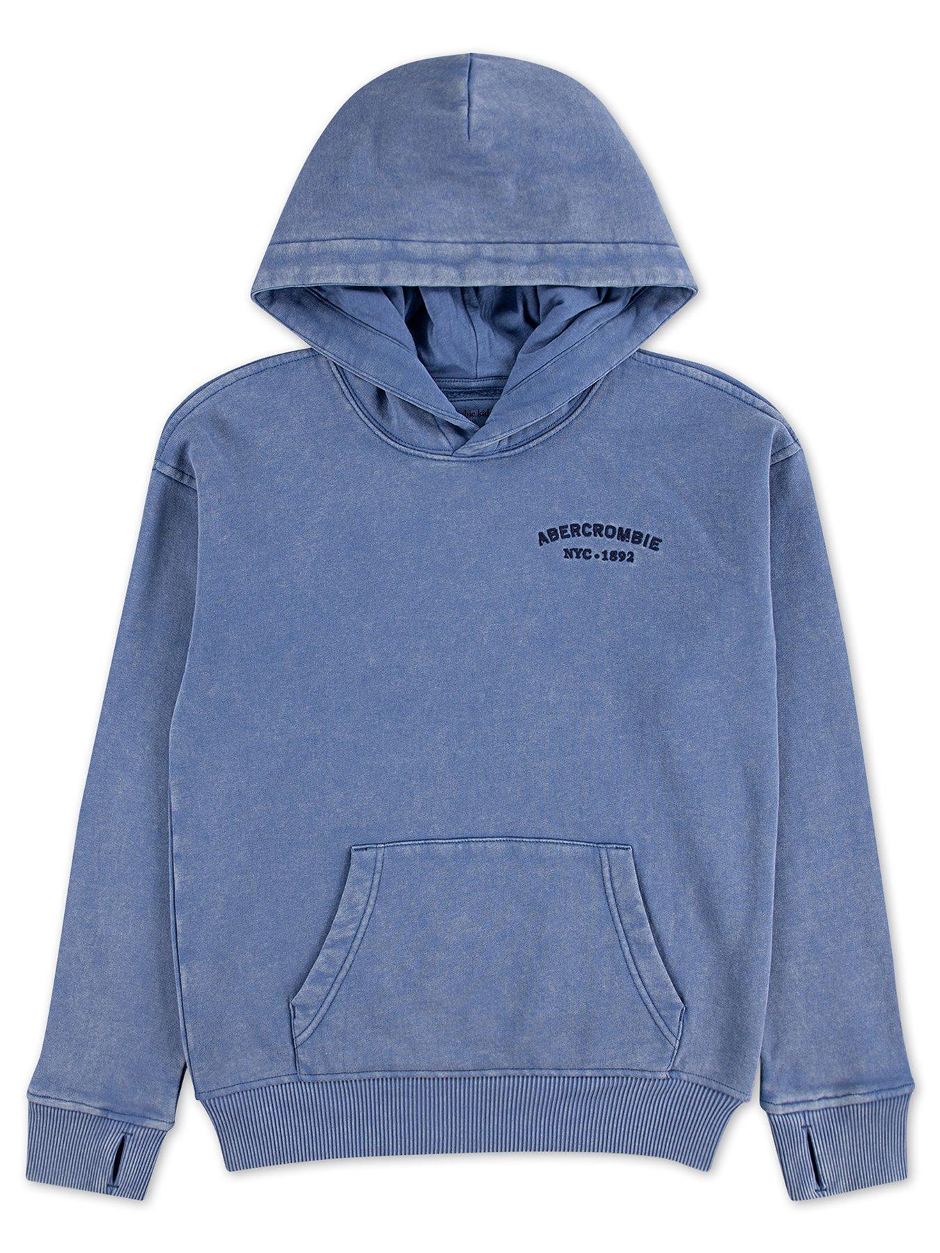 Abercrombie & Fitch Boys Sun Faded Pullover Hoodie, Blue, Size 11-12 Years