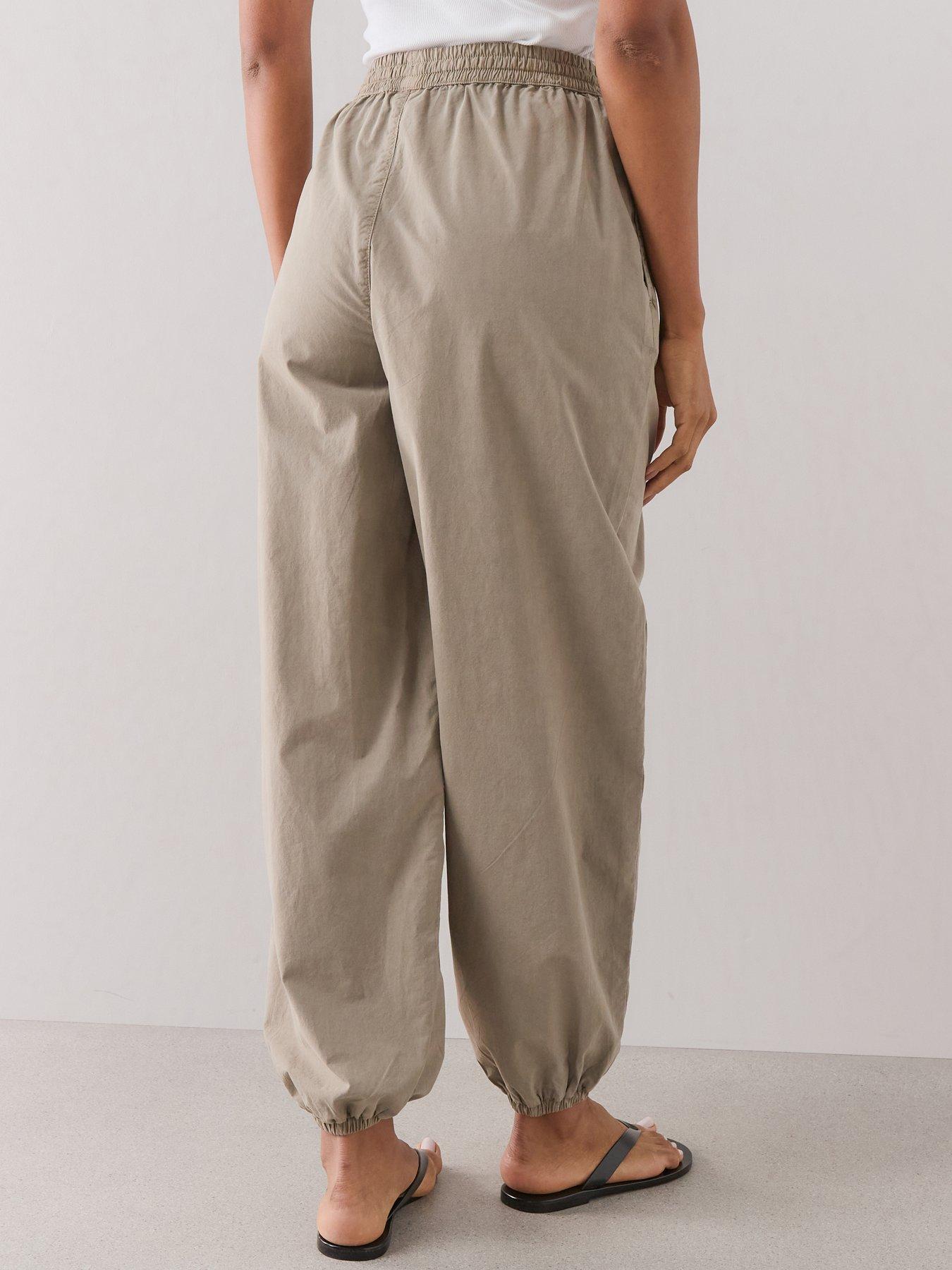 Image 2 of 7 of The Very Collection Cotton Balloon Leg Trousers - Taupe