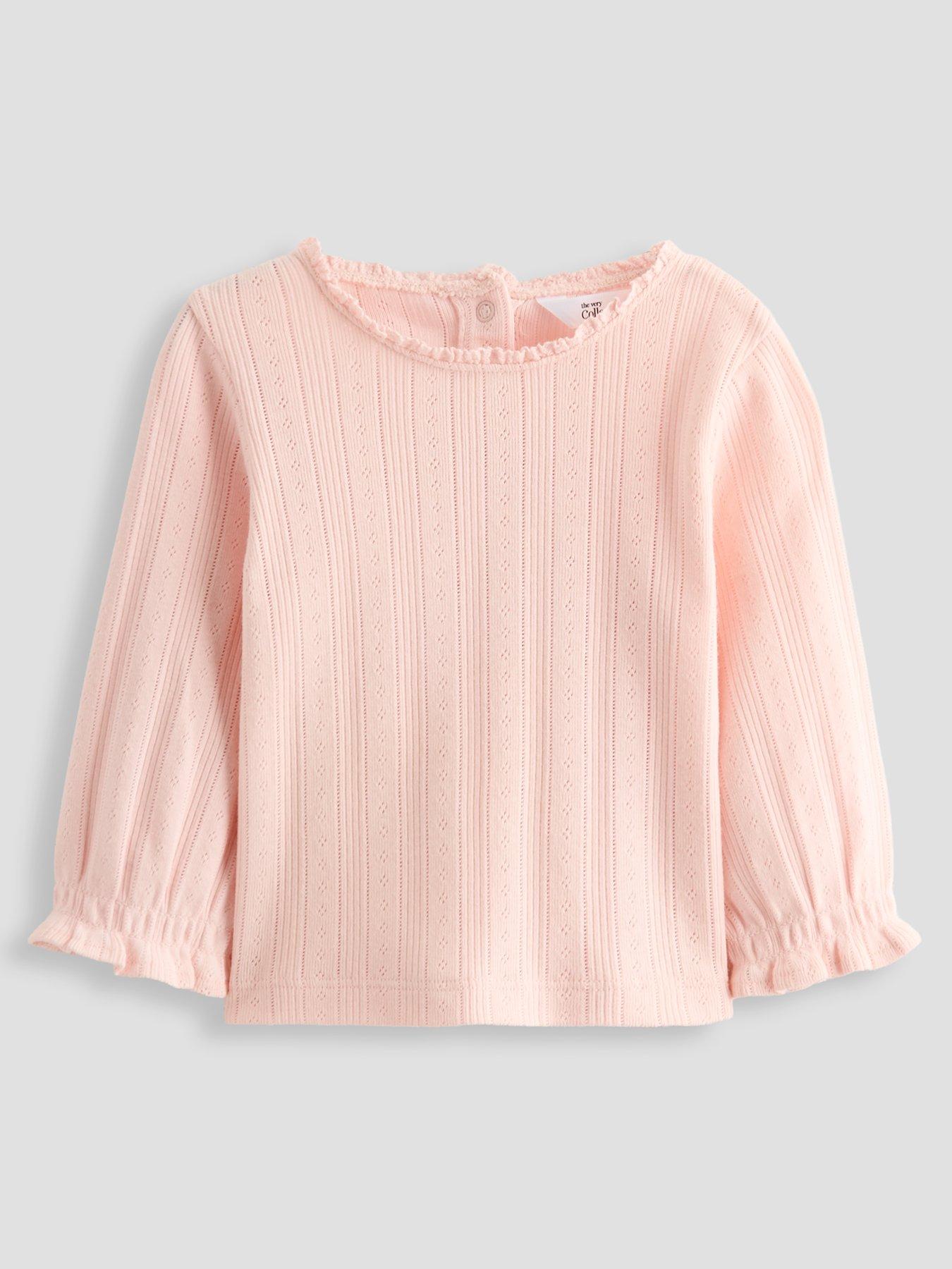 Image 3 of 5 of The Very Collection Baby Girl 2 Pack Pointelle Tops (0-3 months - 18-24 months) - Pink