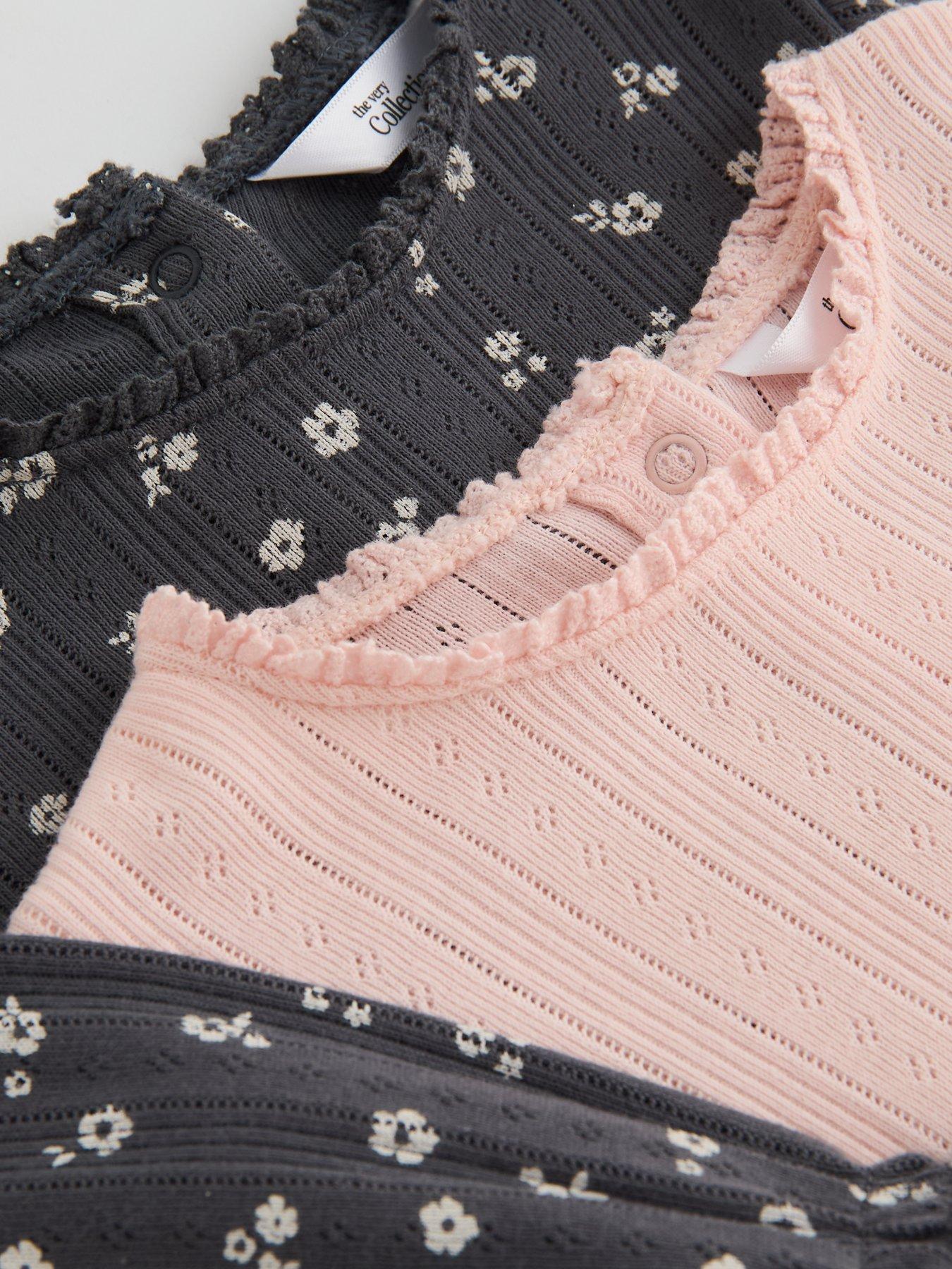 Image 4 of 5 of The Very Collection Baby Girl 2 Pack Pointelle Tops (0-3 months - 18-24 months) - Pink
