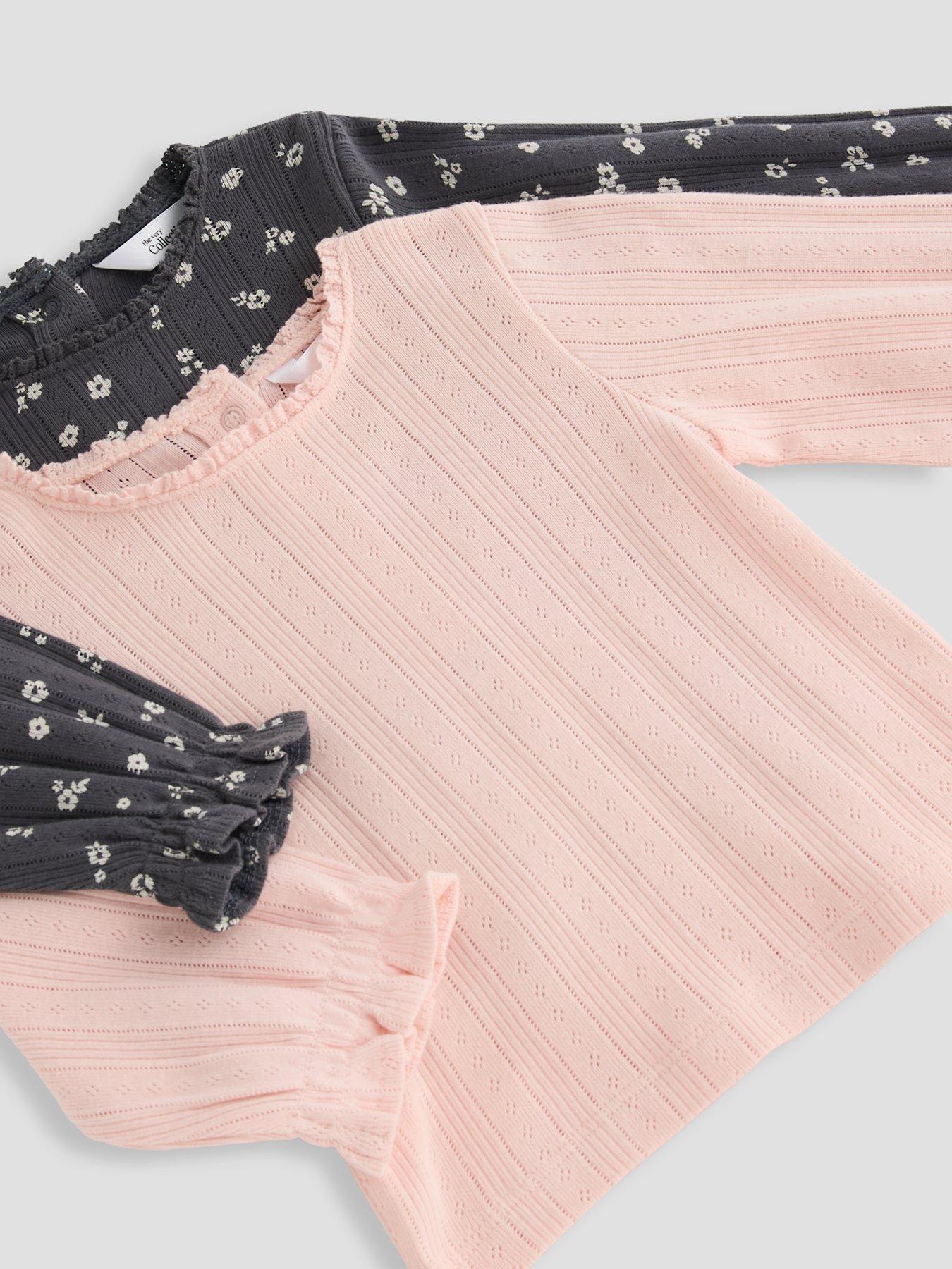 Image 5 of 5 of The Very Collection Baby Girl 2 Pack Pointelle Tops (0-3 months - 18-24 months) - Pink