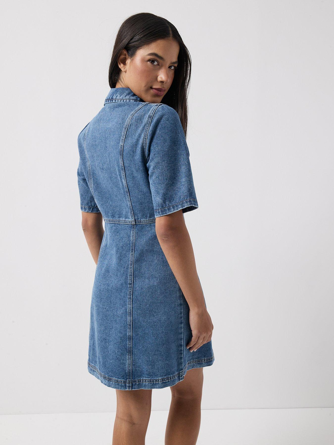 Image 5 of 5 of Vero Moda Vmdaisy 2/4 Short Denim Dress Noos