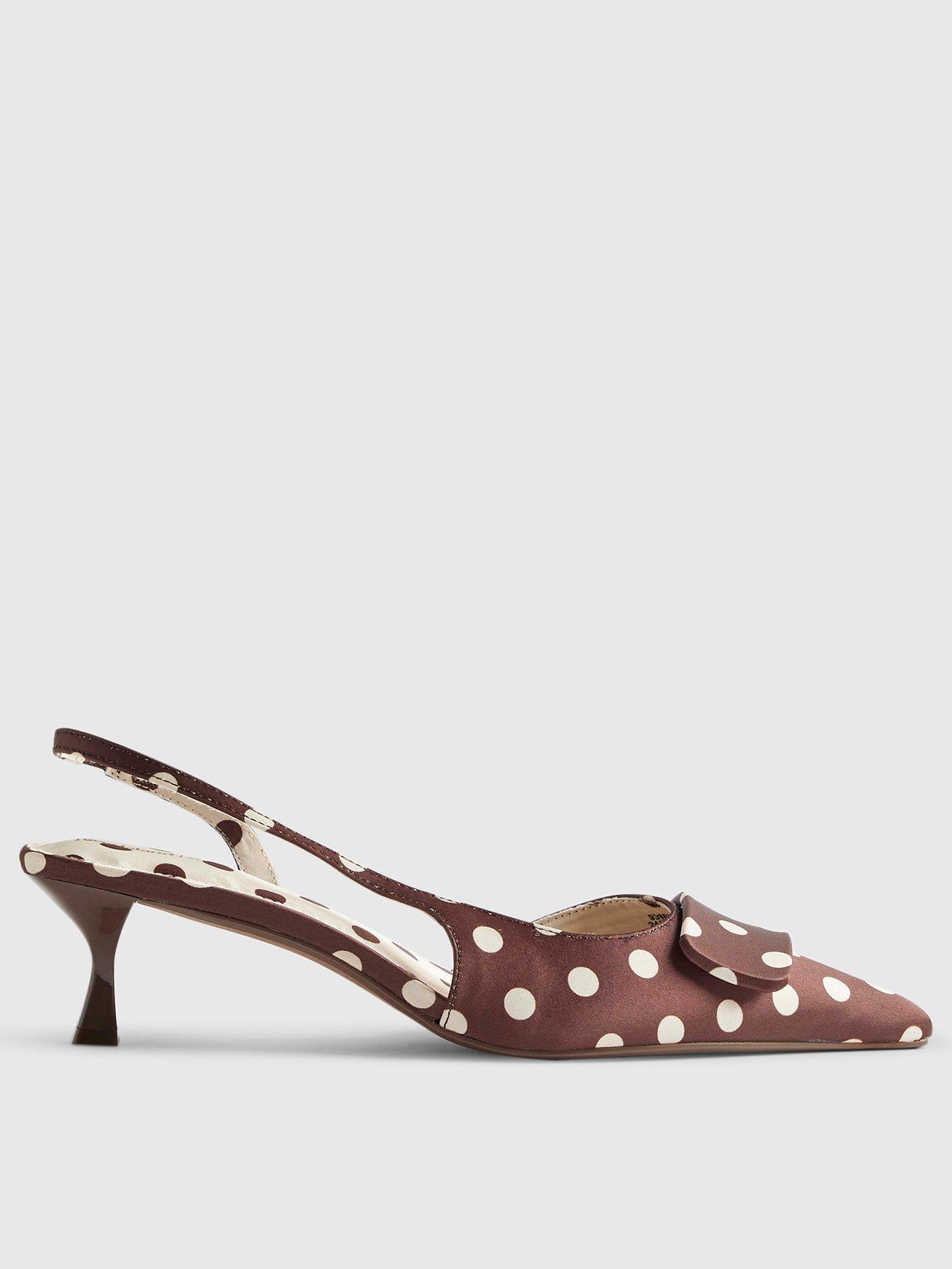 Image 2 of 6 of River Island Spot Point Sling Back Court - Brown