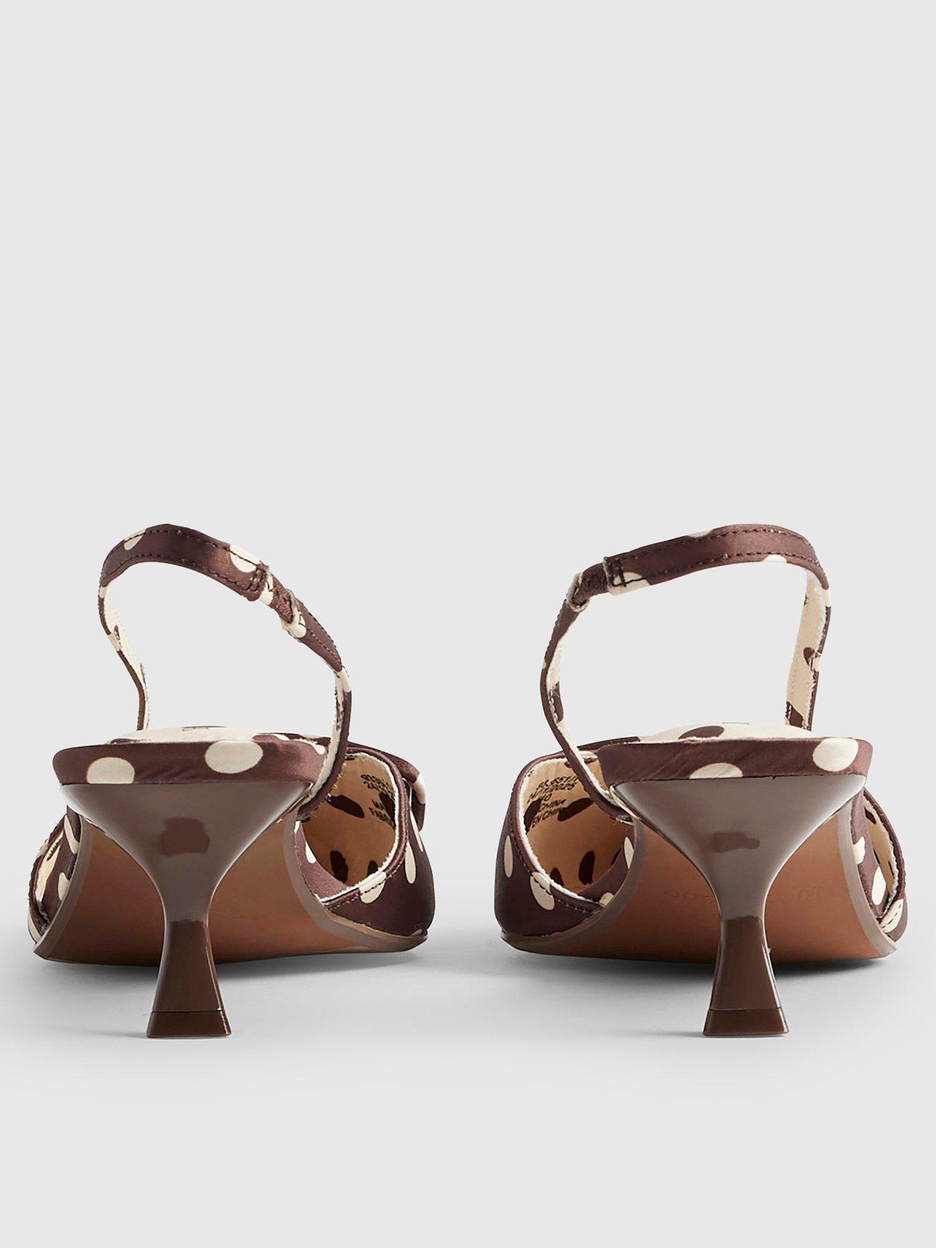 Image 4 of 6 of River Island Spot Point Sling Back Court - Brown