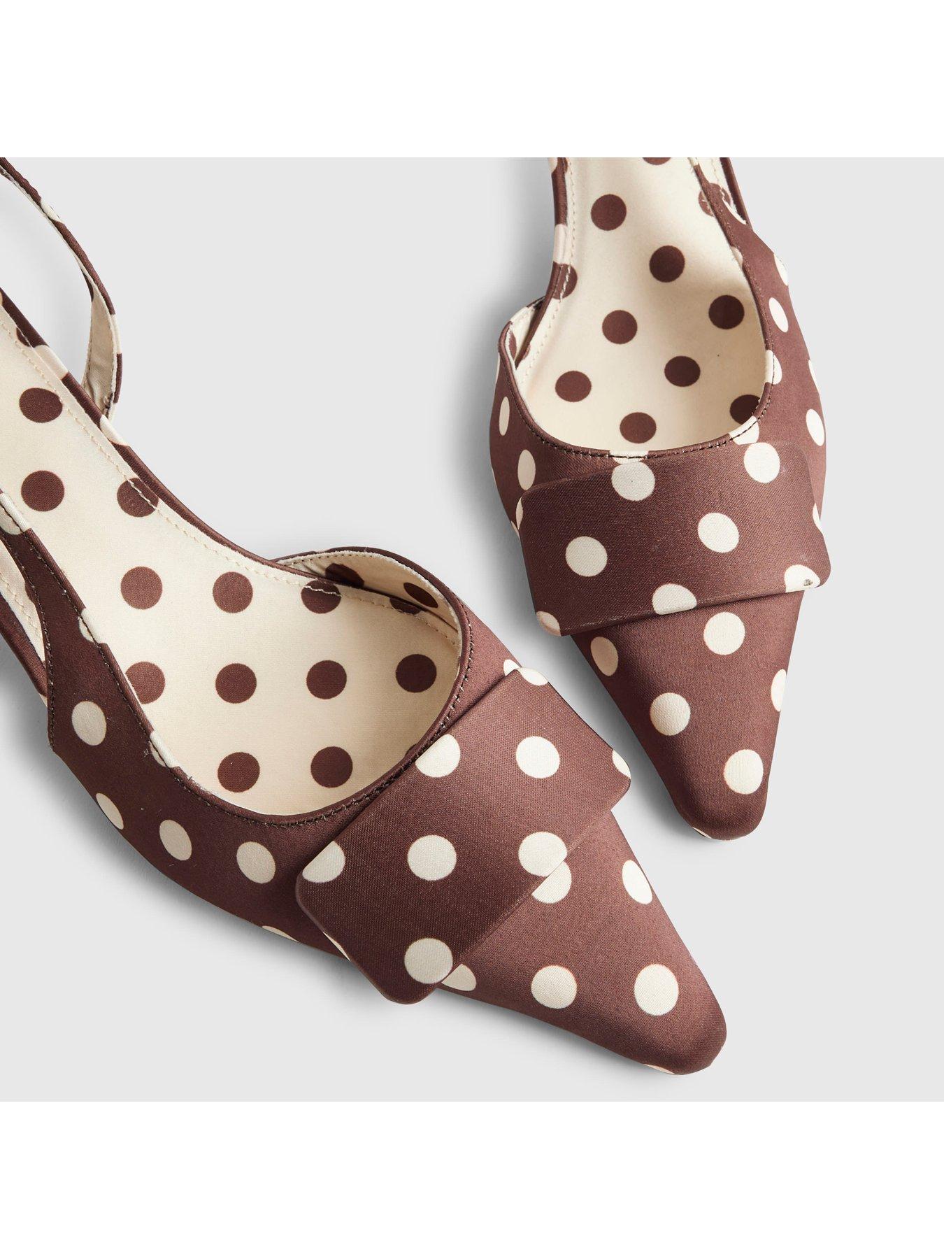 Image 6 of 6 of River Island Spot Point Sling Back Court - Brown