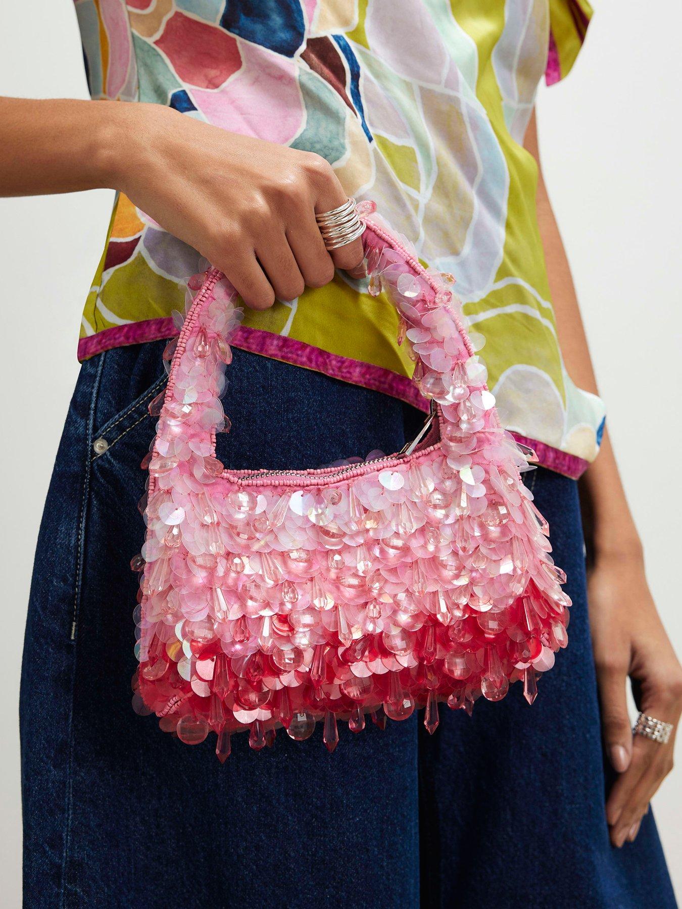River Island Beaded Ombre Grab Bag - Pink
