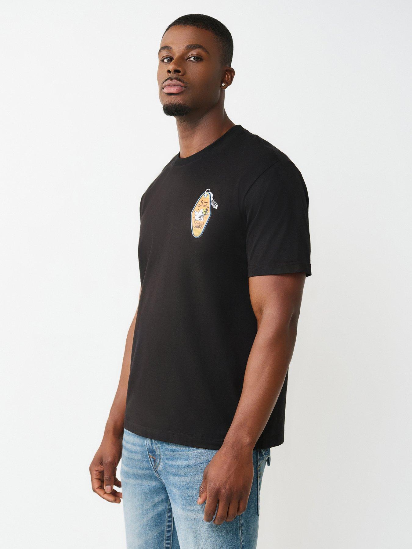 Image 2 of 6 of TRUE RELIGION Buddha Keychain Back Graphic T-Shirt - Black