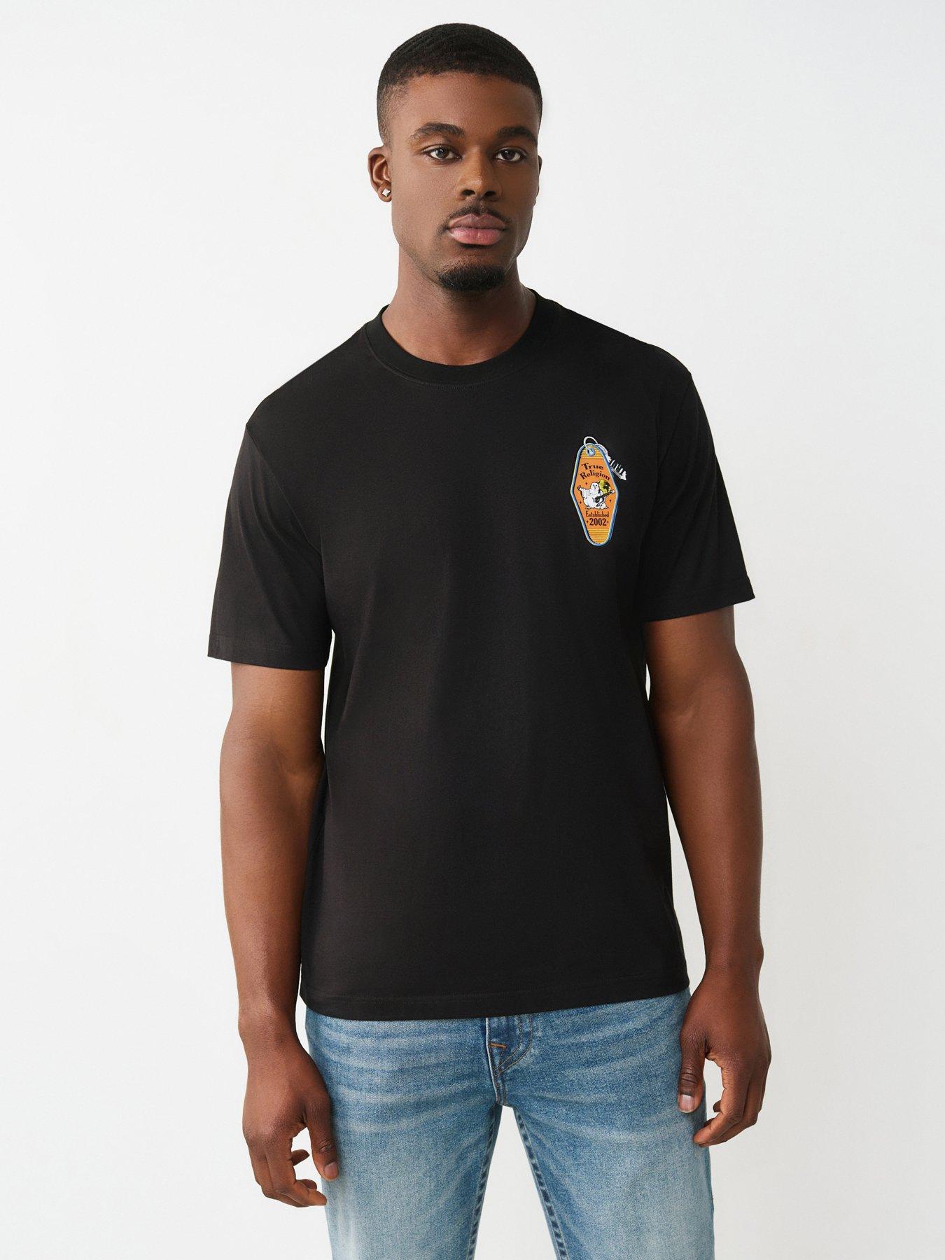 Image 6 of 6 of TRUE RELIGION Buddha Keychain Back Graphic T-Shirt - Black