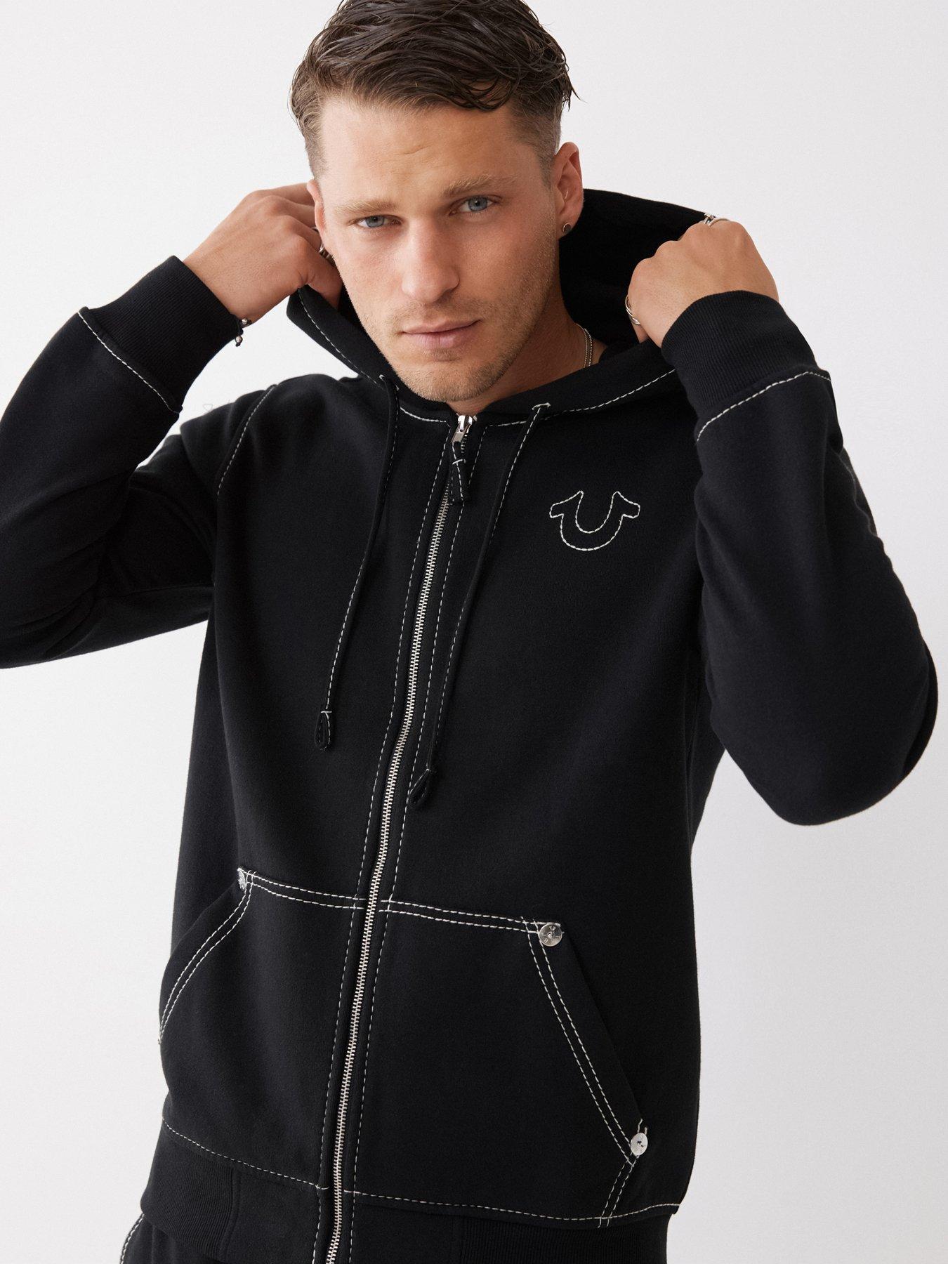 TRUE RELIGION Big T Hoodie - Black