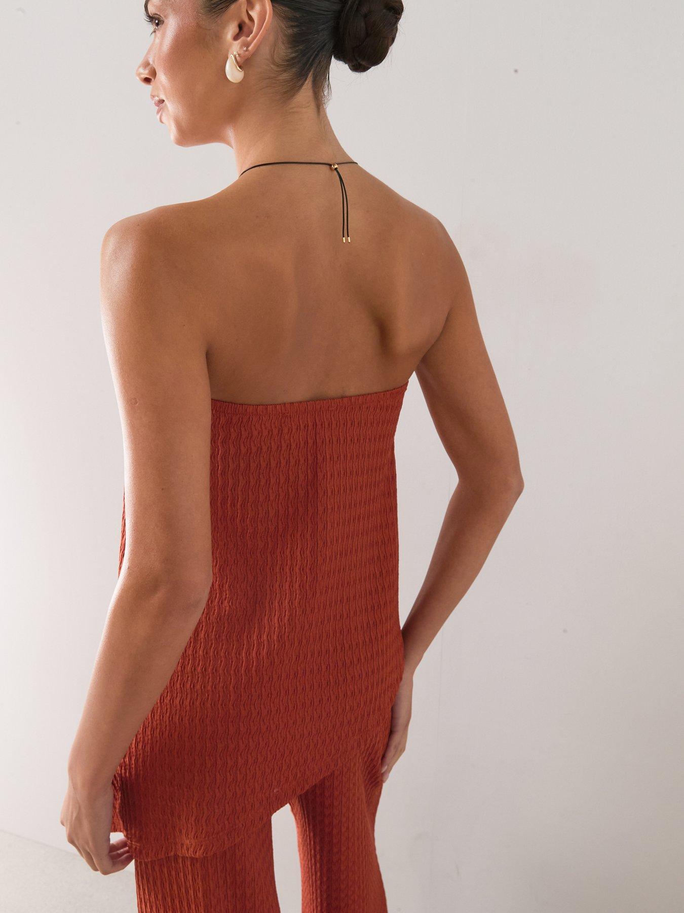 The Very Collection Bandeau Asymmetric Top Co-Ord - Orange | Very
