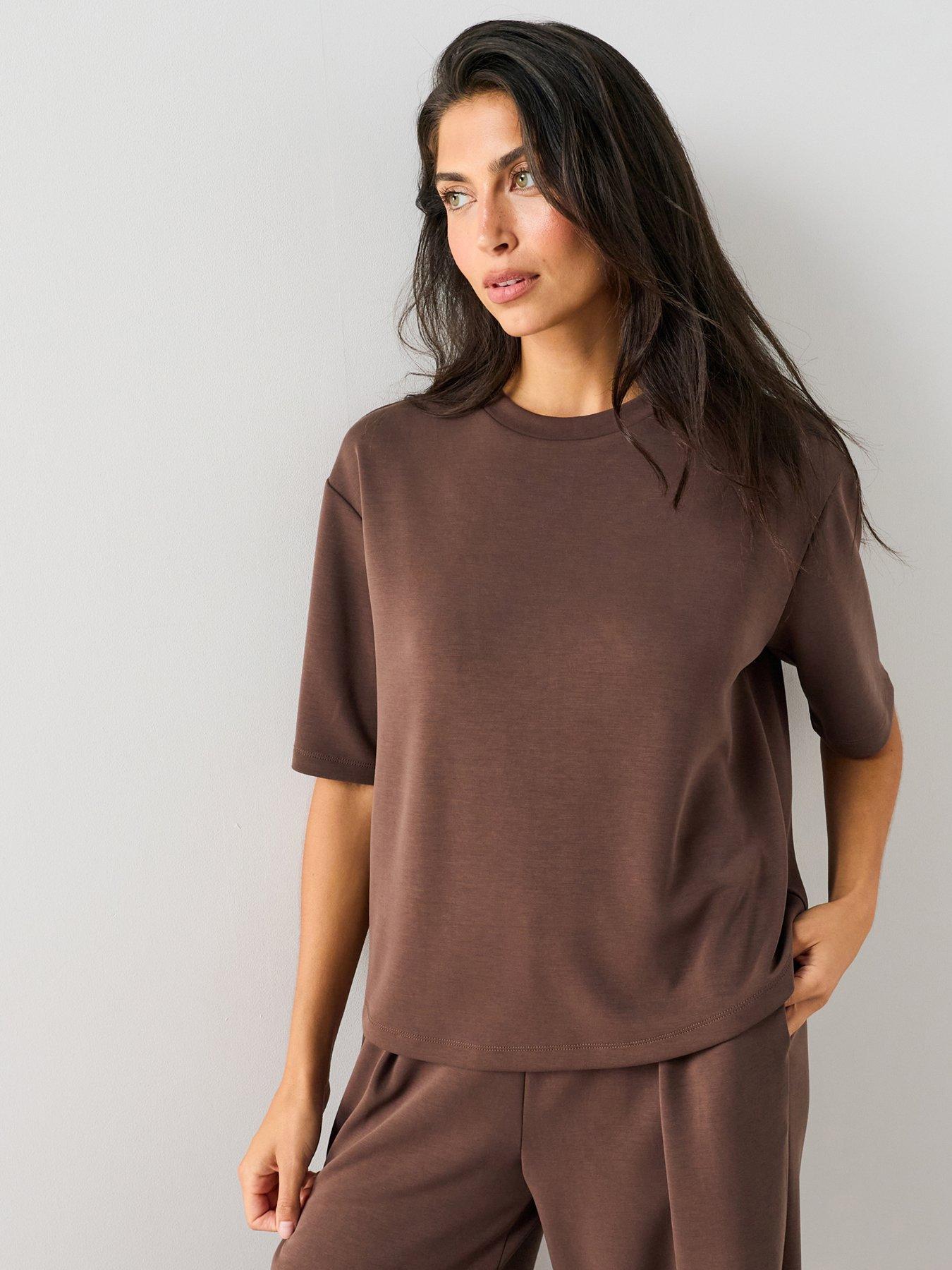 The Very Collection Modal Oversized Relaxed Tee - Brown