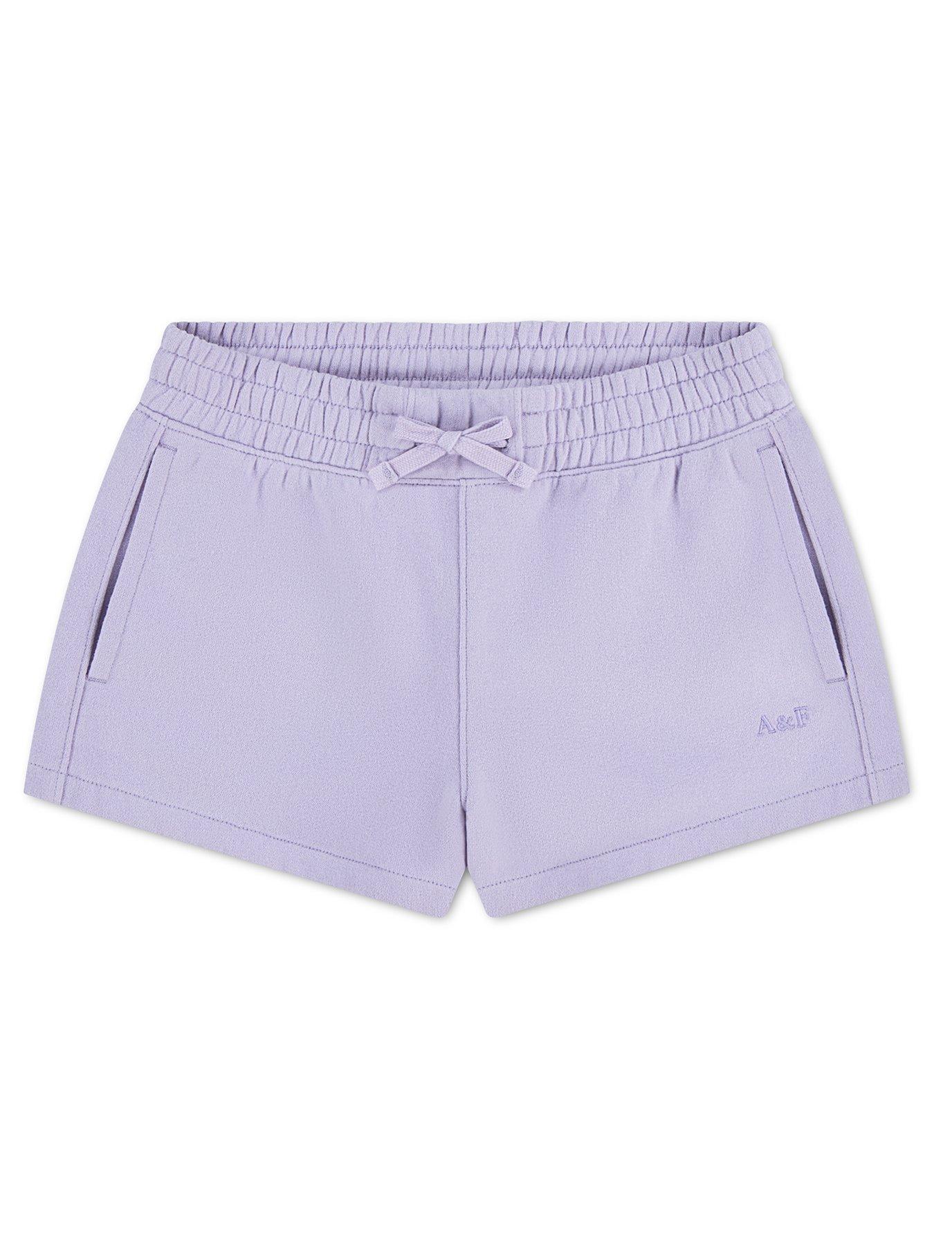 Abercrombie & Fitch Girls Essential Sunday Shorts, Purple, Size Age: 13-14 Years