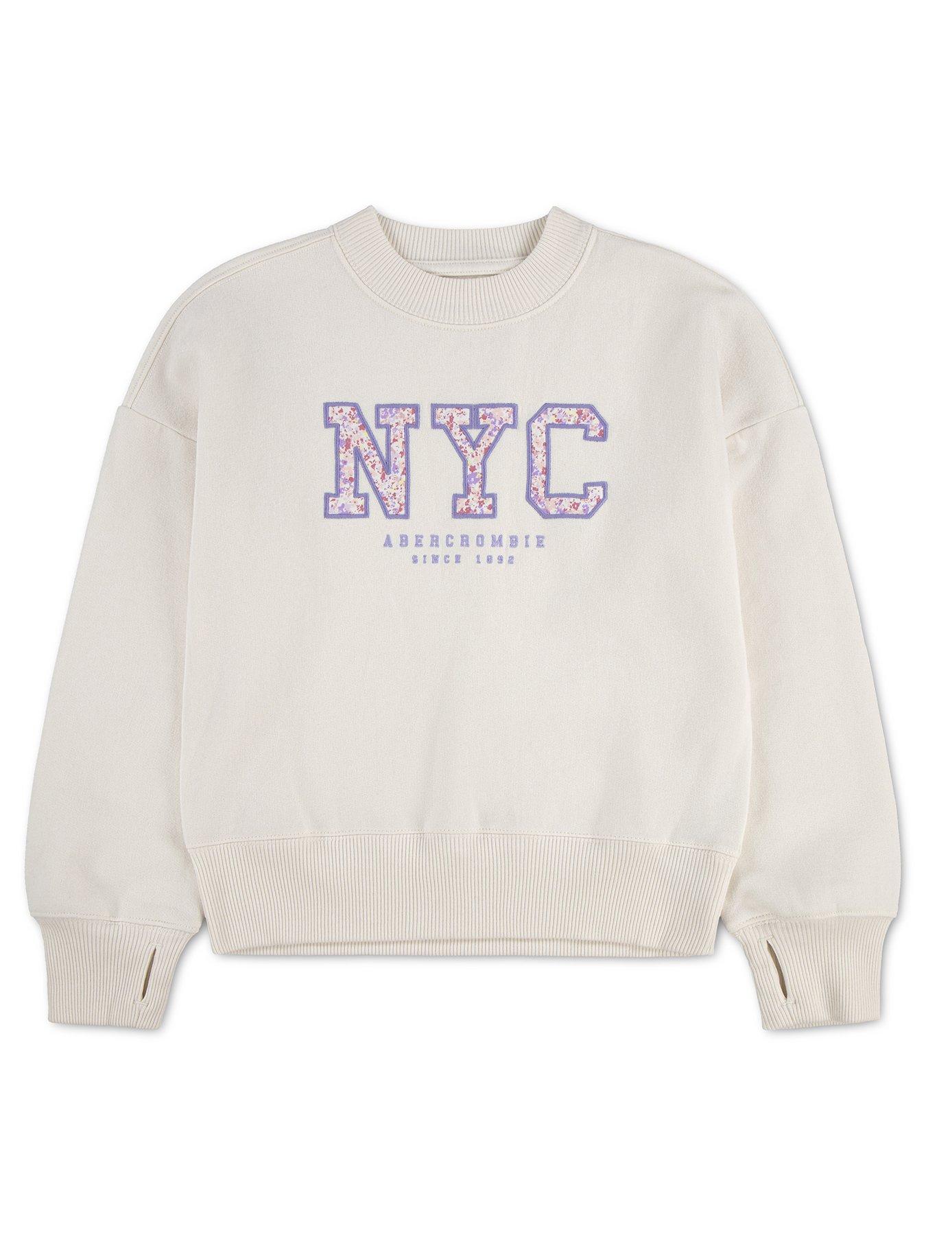 Abercrombie & Fitch Girls NYC Floral Sweatshirt - White