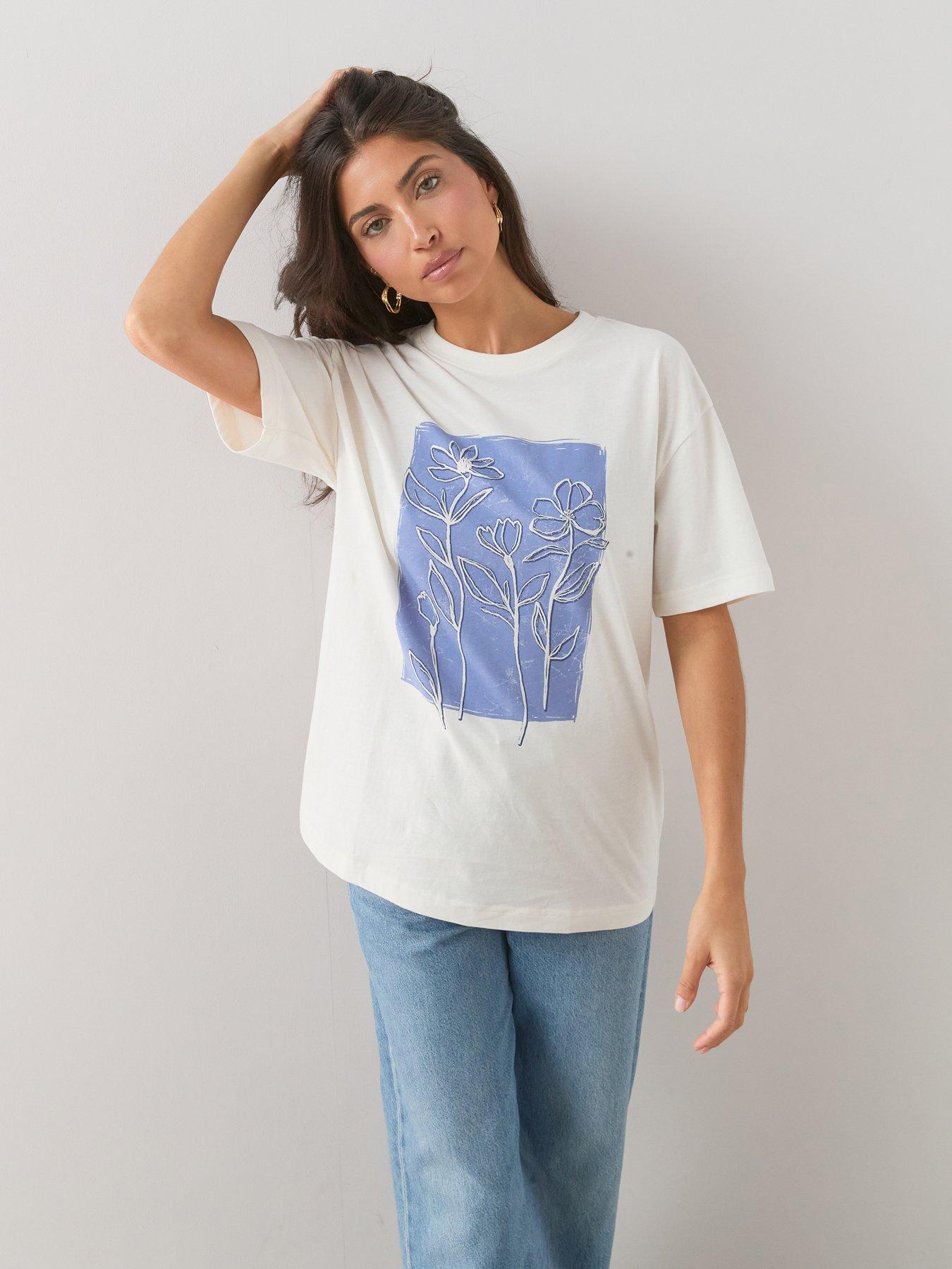 The Very Collection Oversized Floral Graphic T-shirt