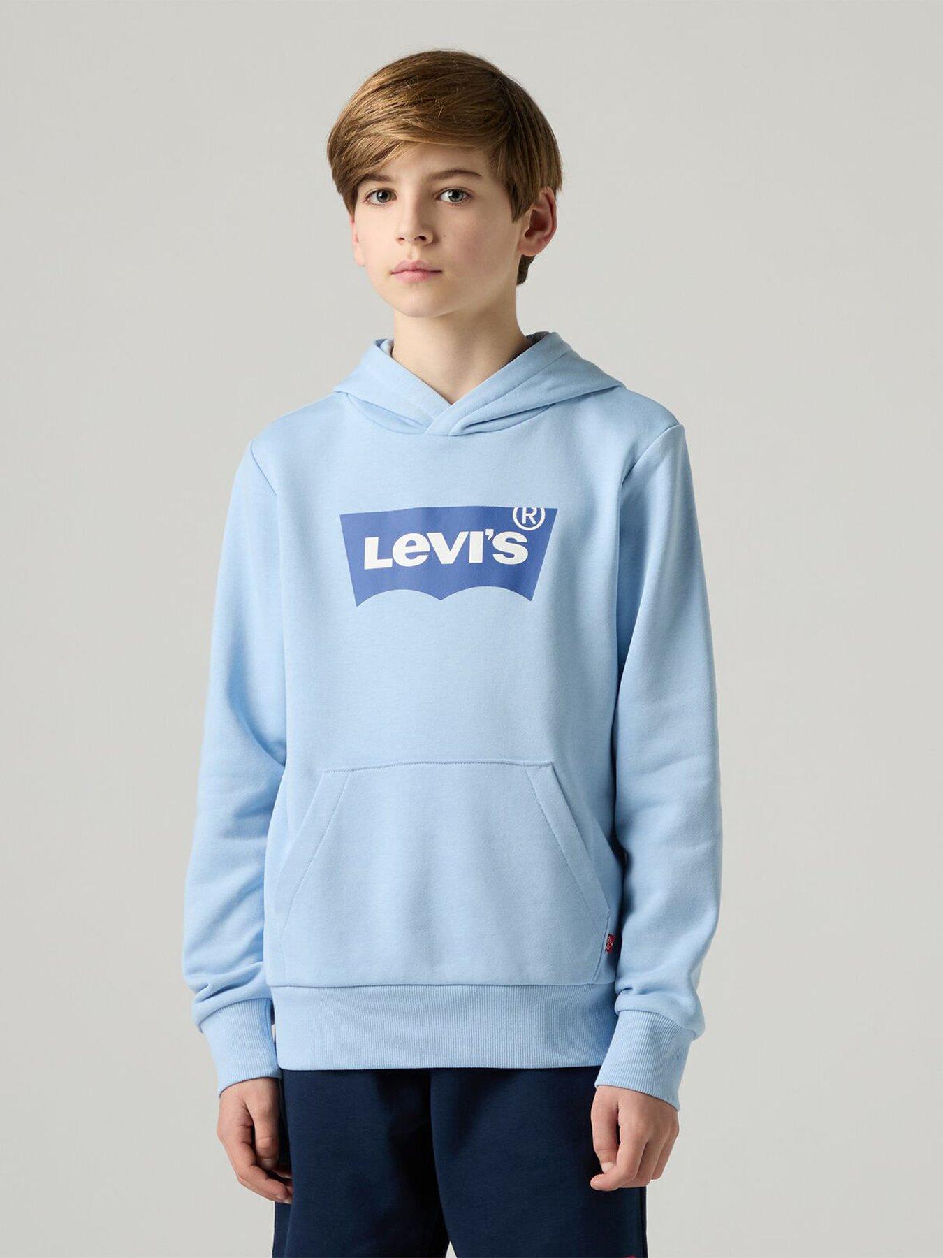 Levi's Boys Batwing Pullover Hoodie, Blue, Size 10 Years