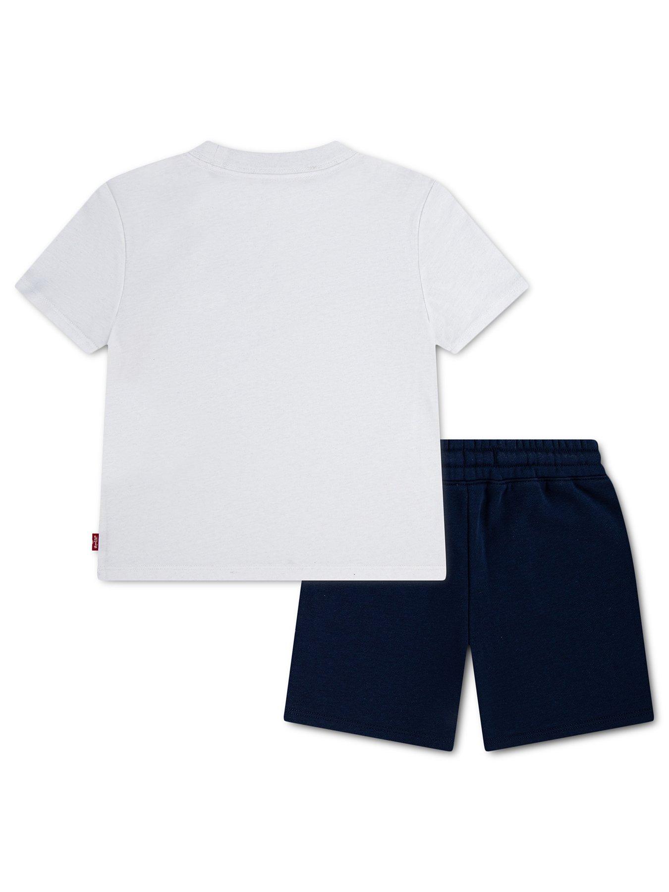 Image 2 of 3 of Levi's Boys Batwing T-Shirt And Short Set - White