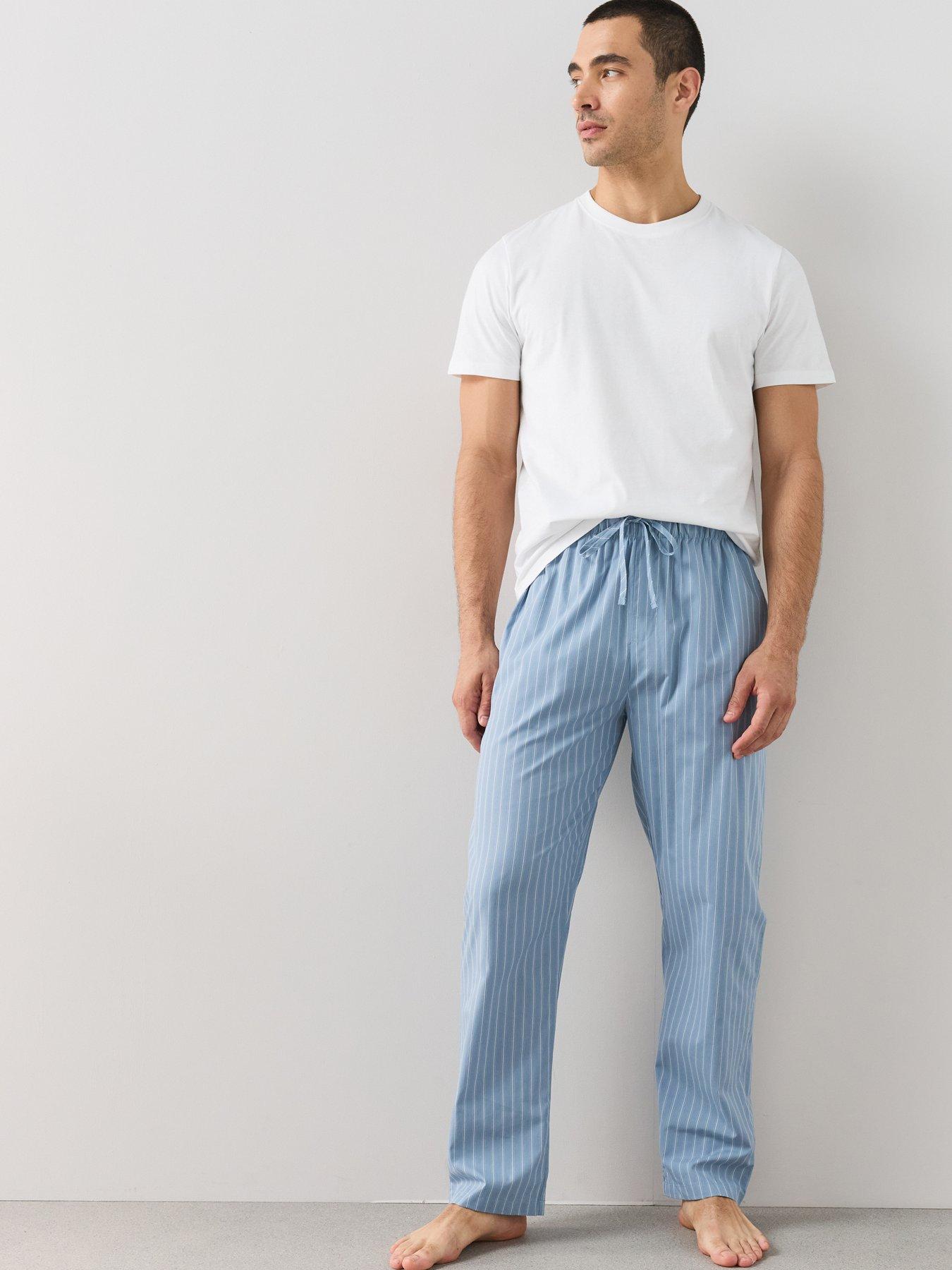The Very Collection Pure Cotton Striped Pyjama Bottom - Blue